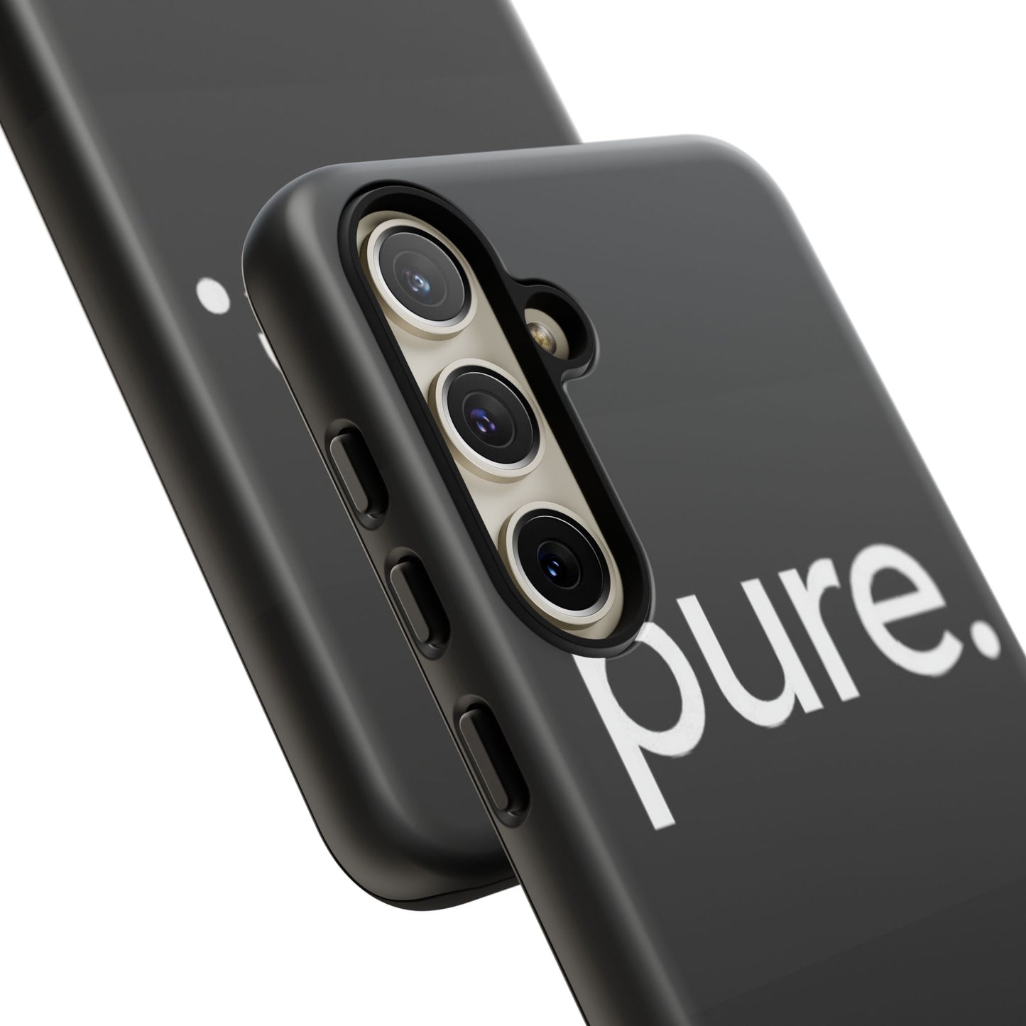 Branded Phone Case - Pure Design, Black Phone Cover, Stylish Merchandise