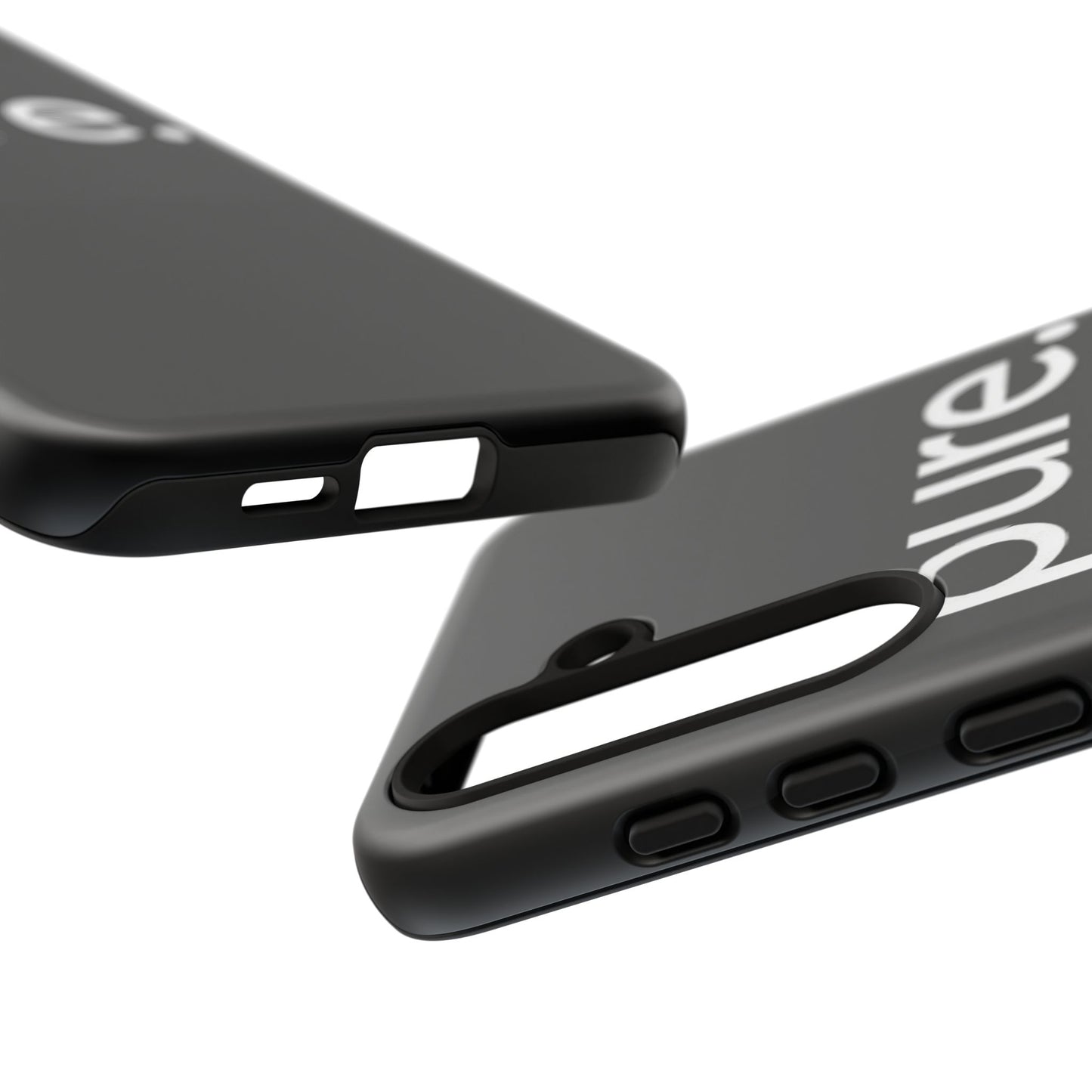 Branded Phone Case - Pure Design, Black Phone Cover, Stylish Merchandise