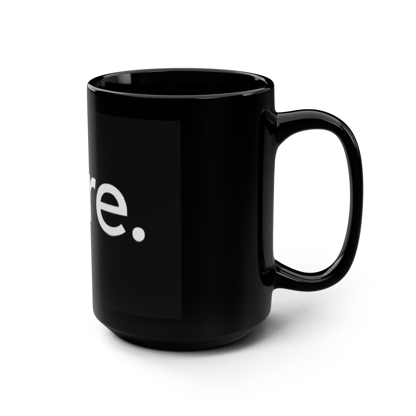 Elegant 'pure.' Black Mug - 15oz Coffee/Tea Cup for Minimalist Lovers - merchandise