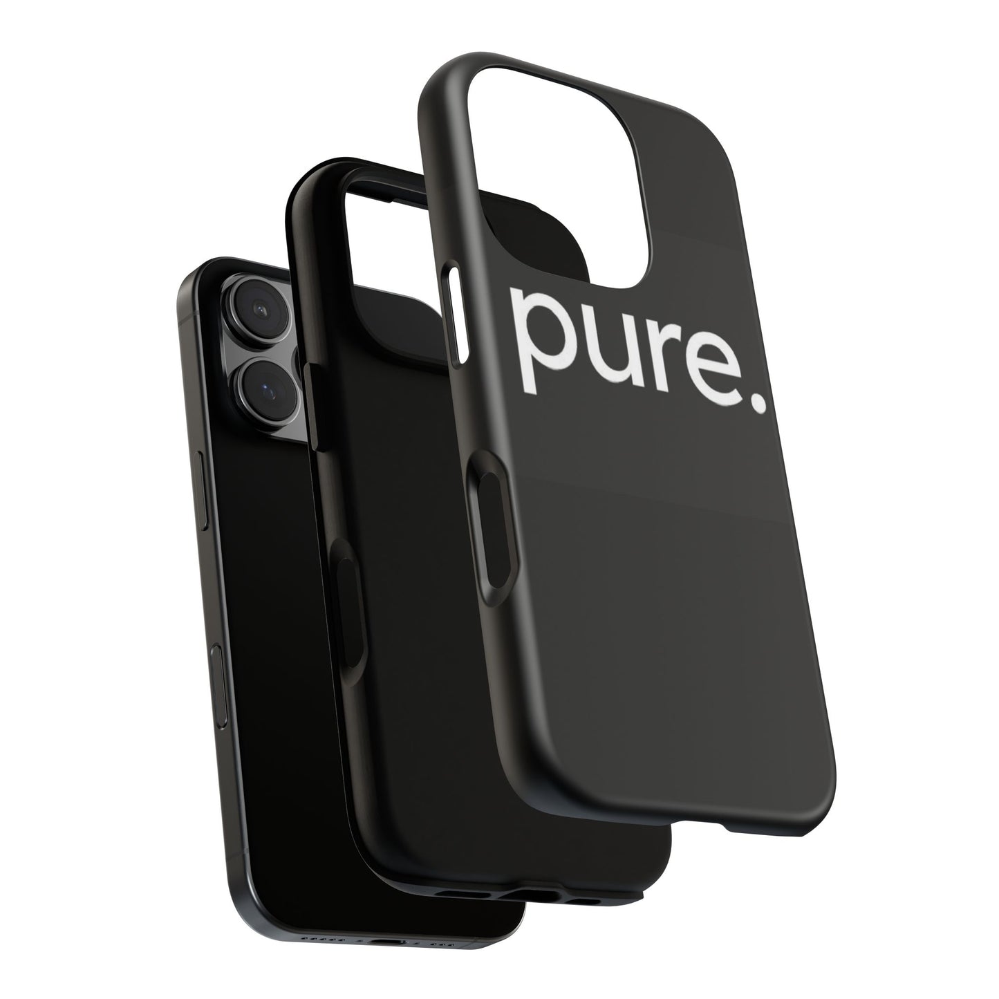 Branded Phone Case - Pure Design, Black Phone Cover, Stylish Merchandise