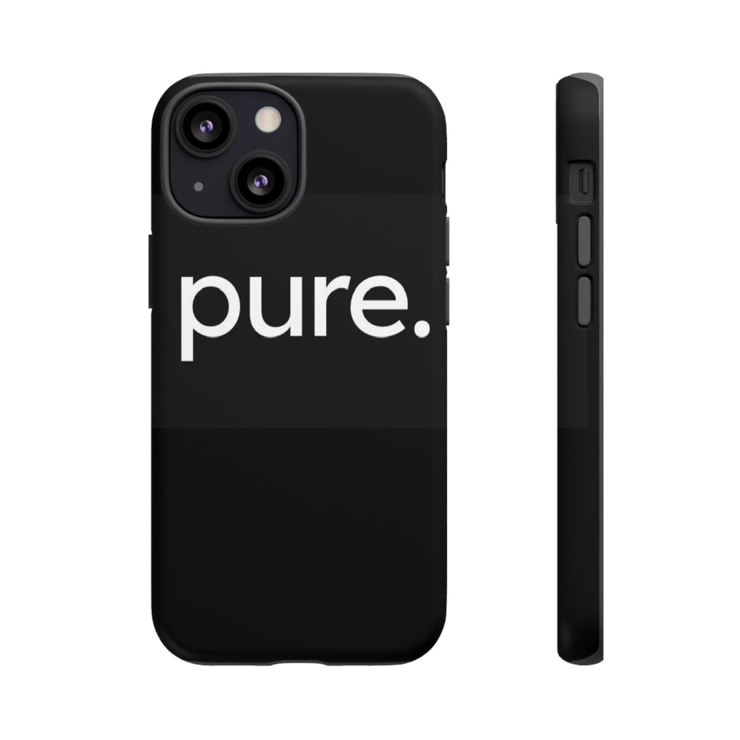 Branded Phone Case - Pure Design, Black Phone Cover, Stylish Merchandise