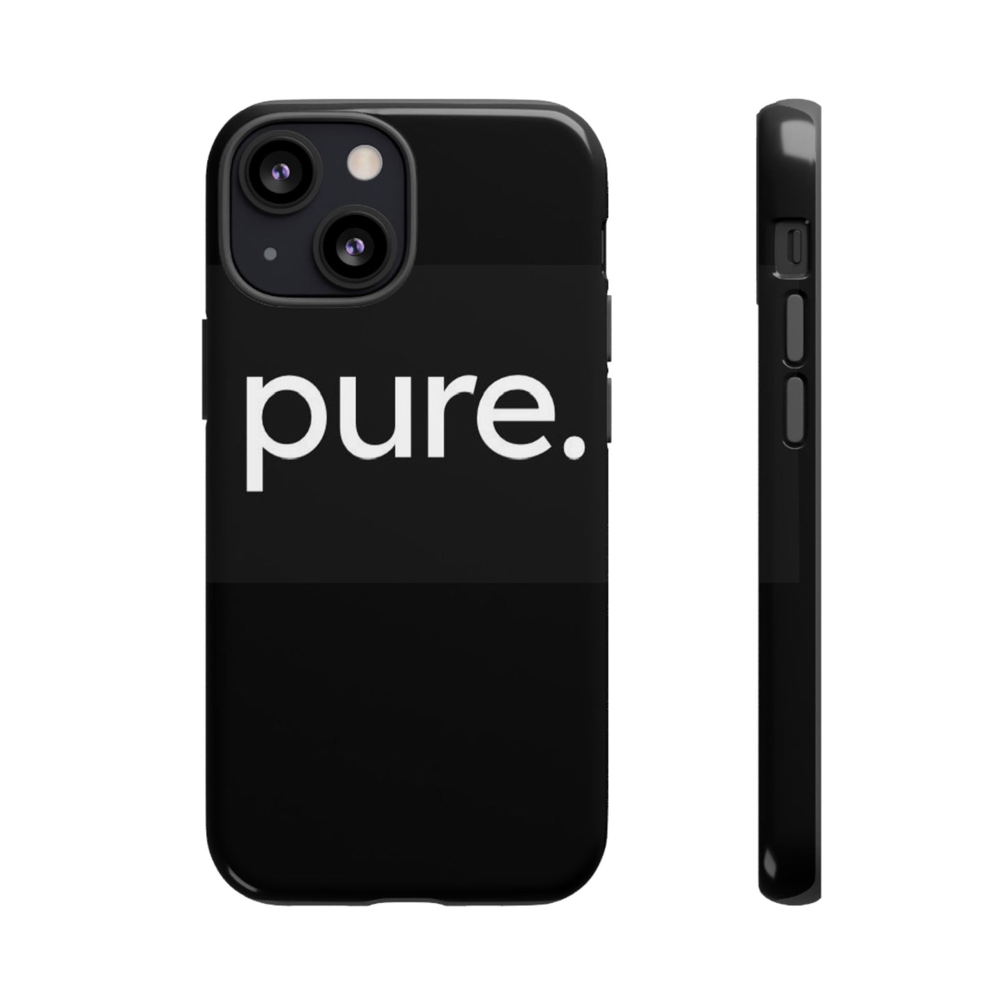 Branded Phone Case - Pure Design, Black Phone Cover, Stylish Merchandise