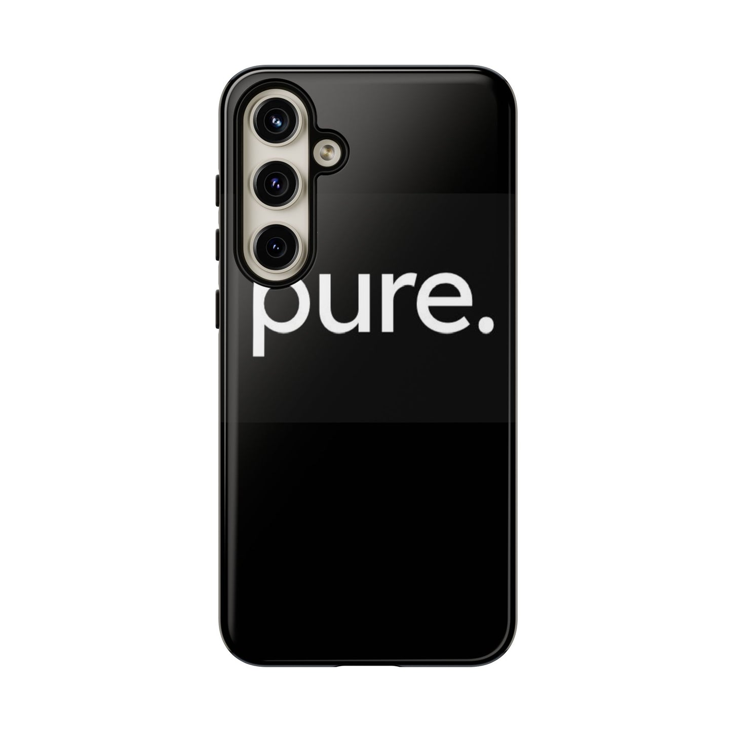Branded Phone Case - Pure Design, Black Phone Cover, Stylish Merchandise