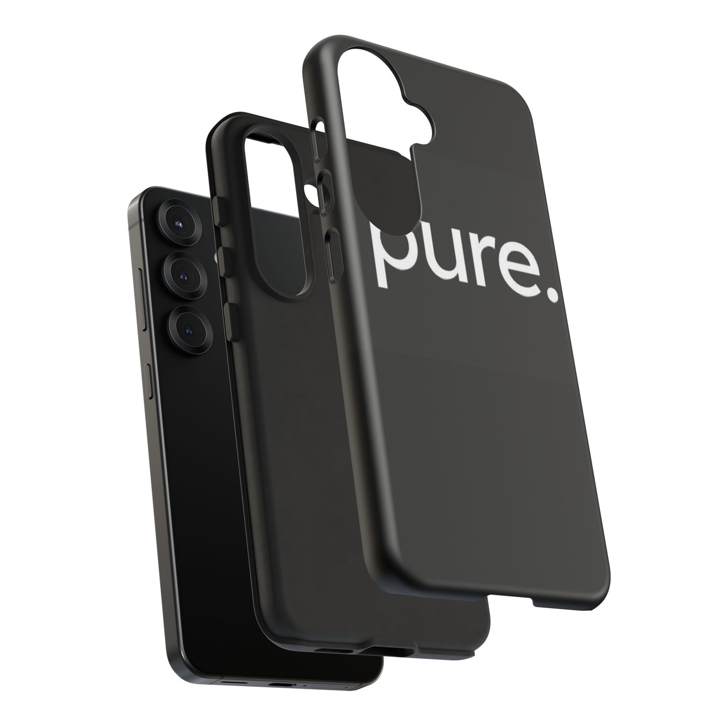 Branded Phone Case - Pure Design, Black Phone Cover, Stylish Merchandise