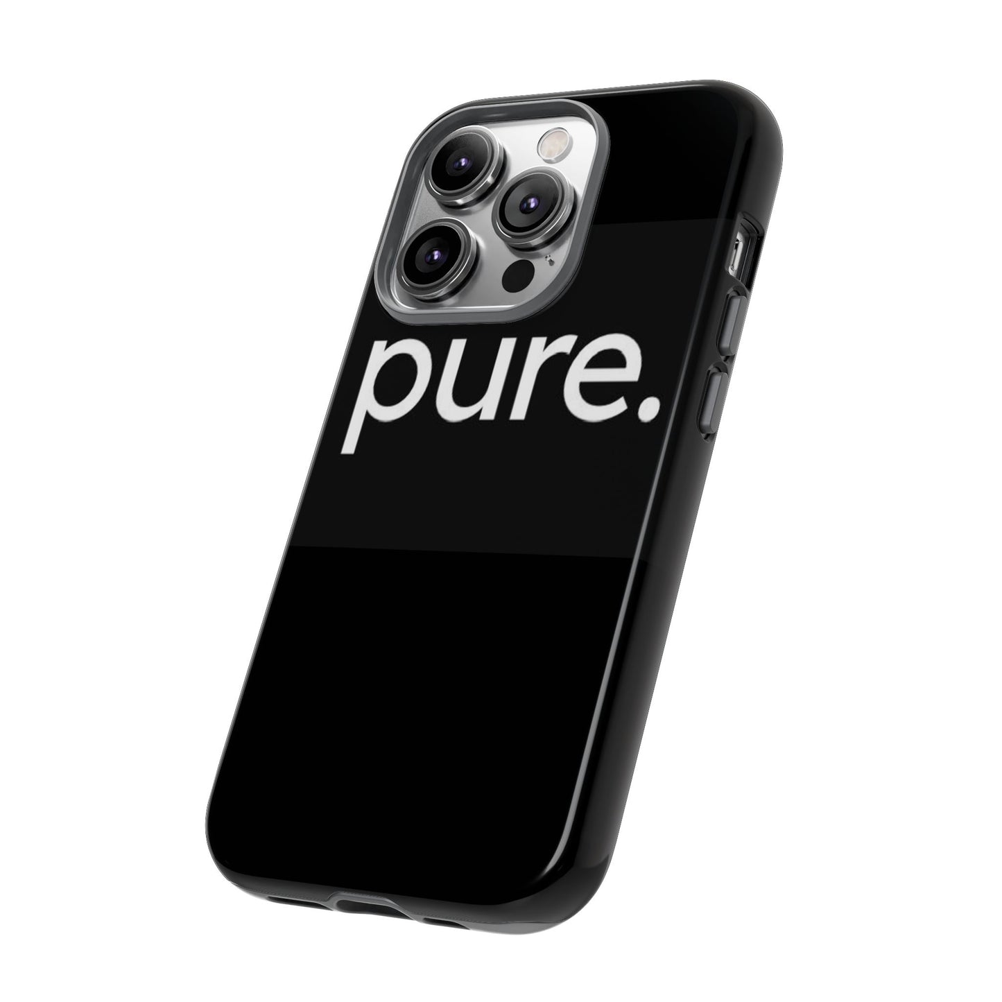 Branded Phone Case - Pure Design, Black Phone Cover, Stylish Merchandise