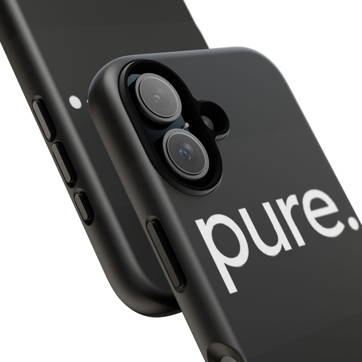 Branded Phone Case - Pure Design, Black Phone Cover, Stylish Merchandise