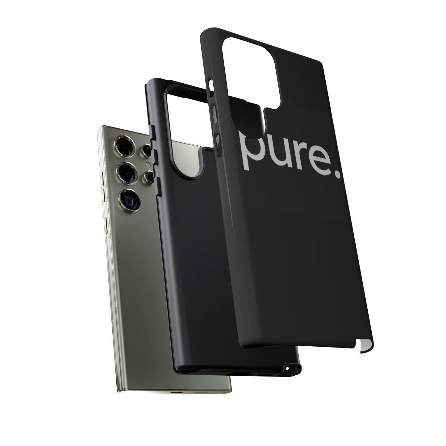 Branded Phone Case - Pure Design, Black Phone Cover, Stylish Merchandise