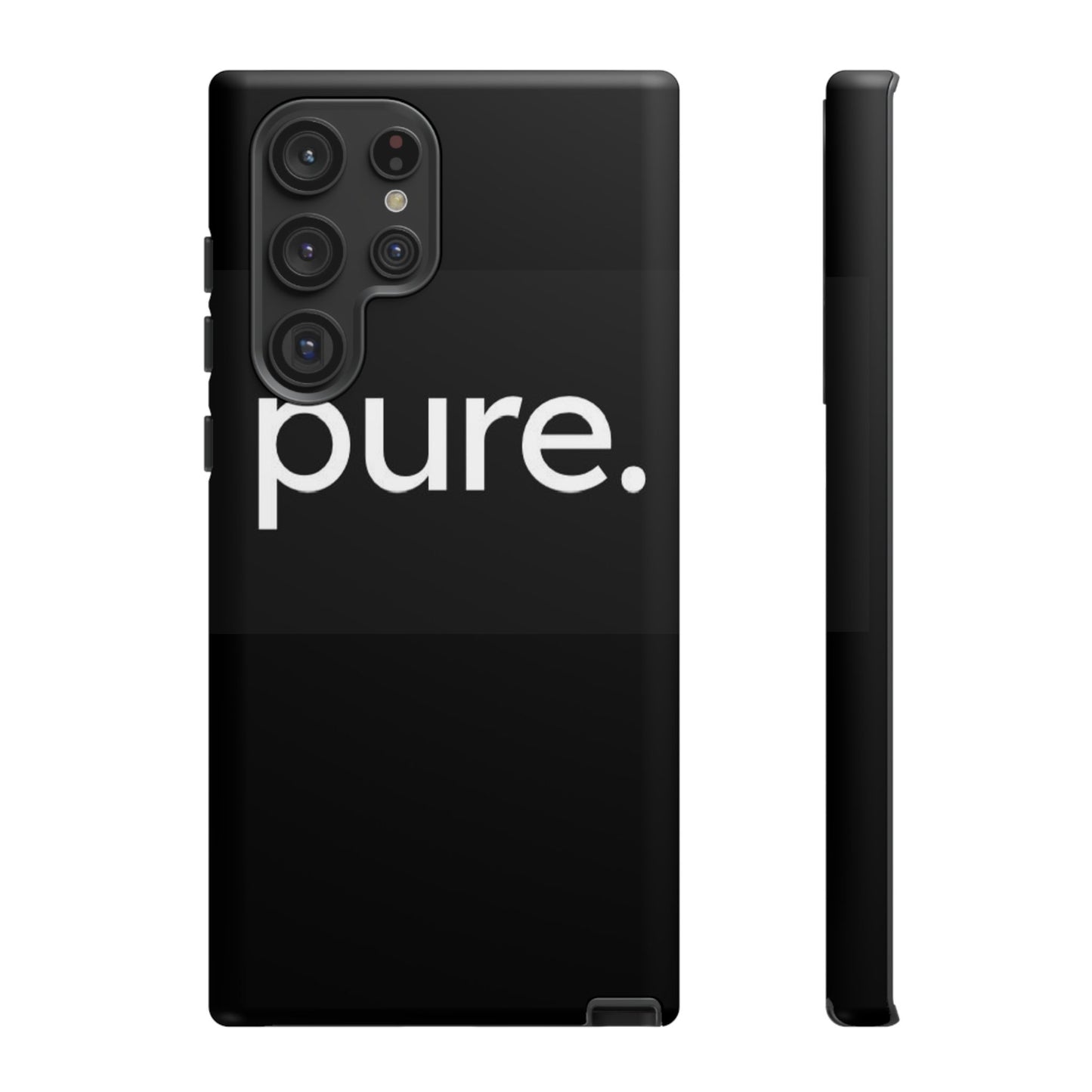 Branded Phone Case - Pure Design, Black Phone Cover, Stylish Merchandise