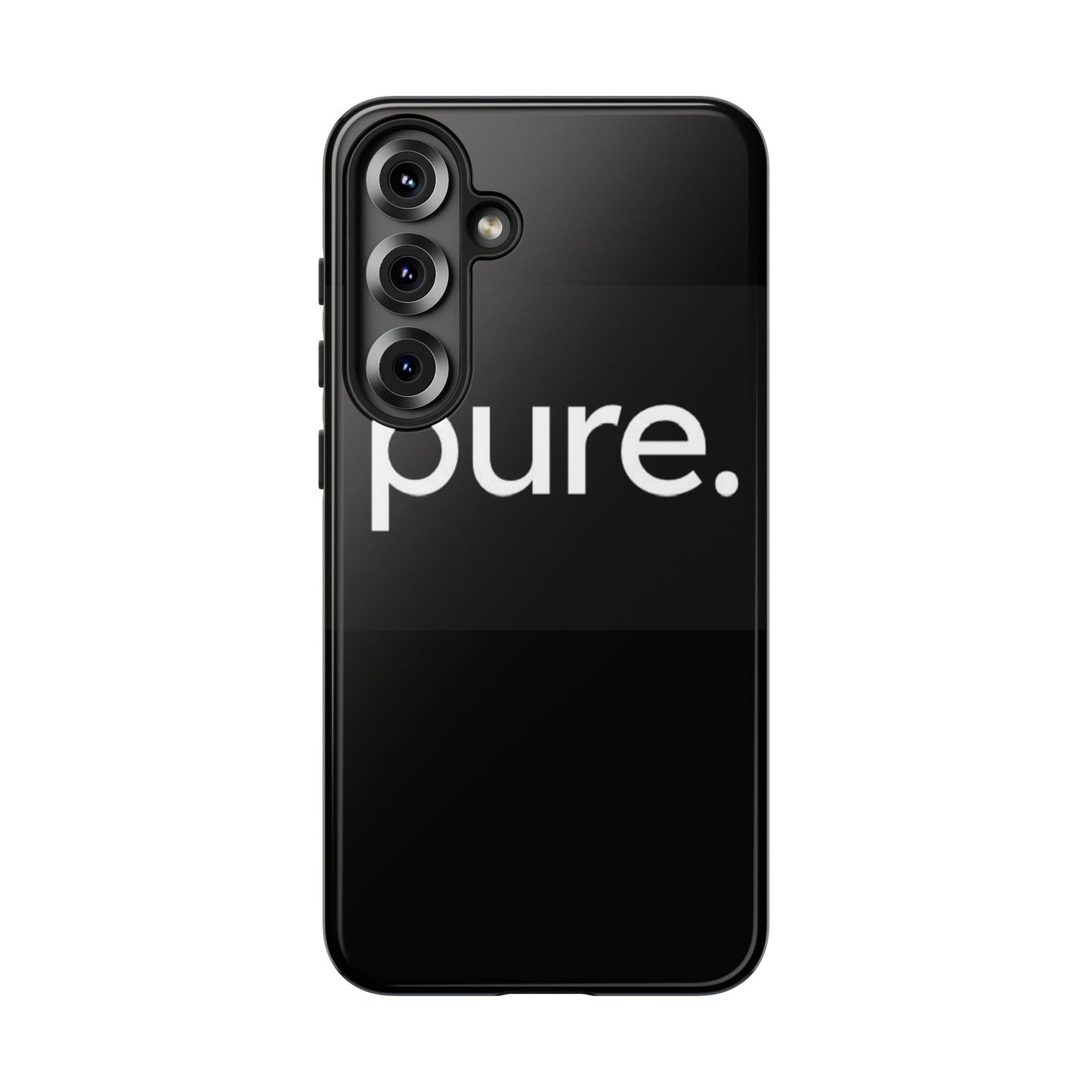 Branded Phone Case - Pure Design, Black Phone Cover, Stylish Merchandise