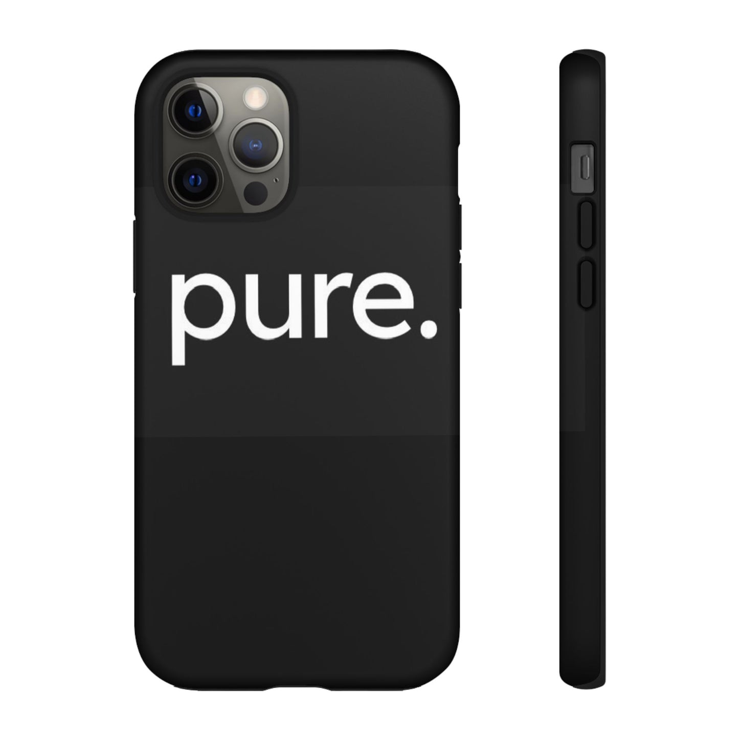 Branded Phone Case - Pure Design, Black Phone Cover, Stylish Merchandise