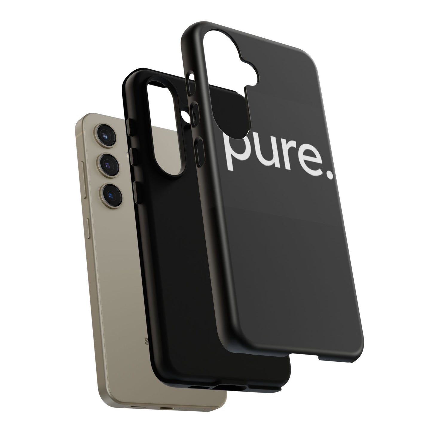 Branded Phone Case - Pure Design, Black Phone Cover, Stylish Merchandise