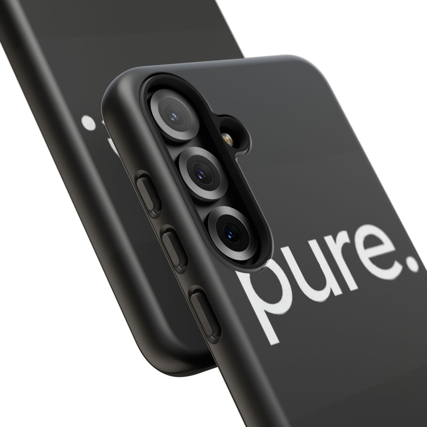 Branded Phone Case - Pure Design, Black Phone Cover, Stylish Merchandise