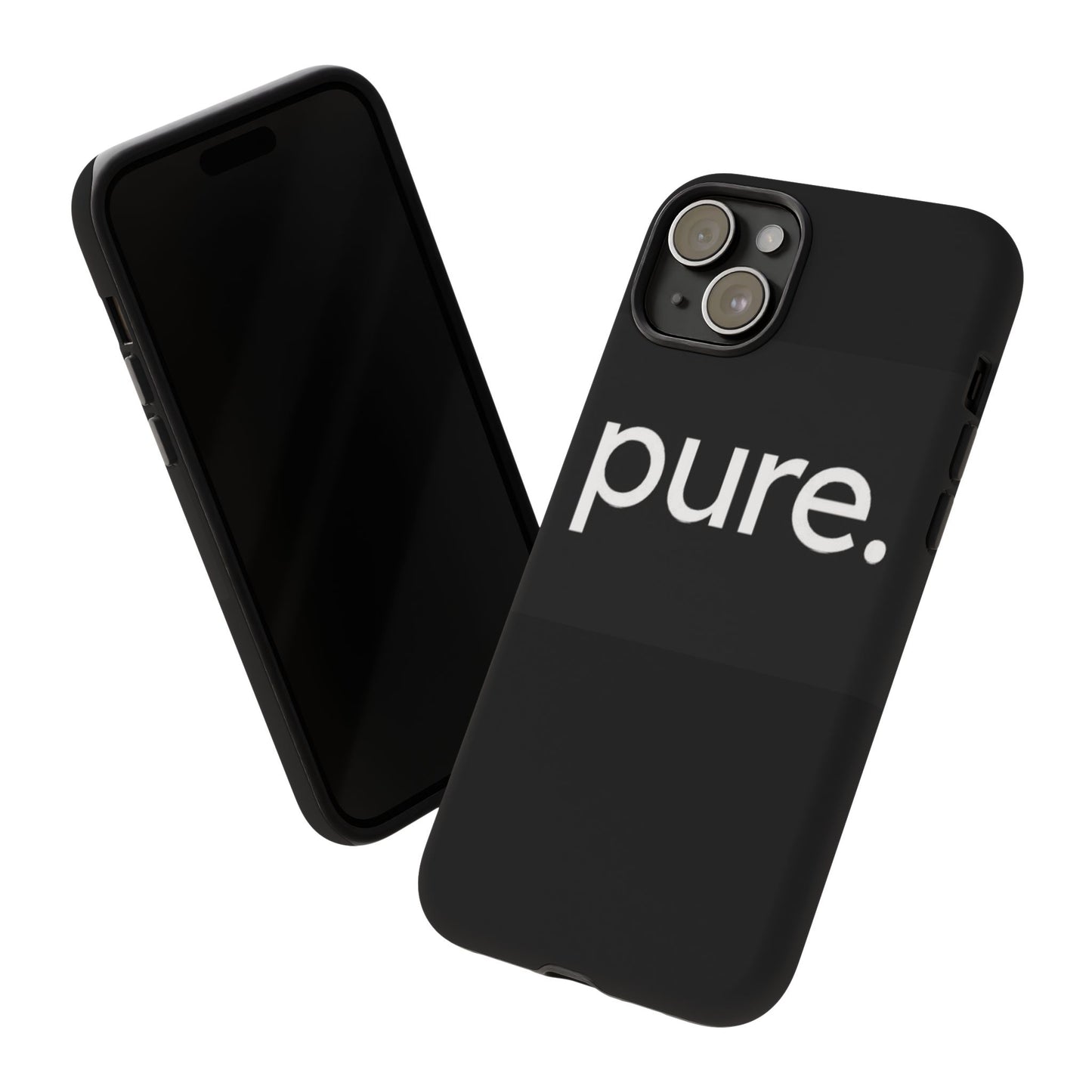 Branded Phone Case - Pure Design, Black Phone Cover, Stylish Merchandise