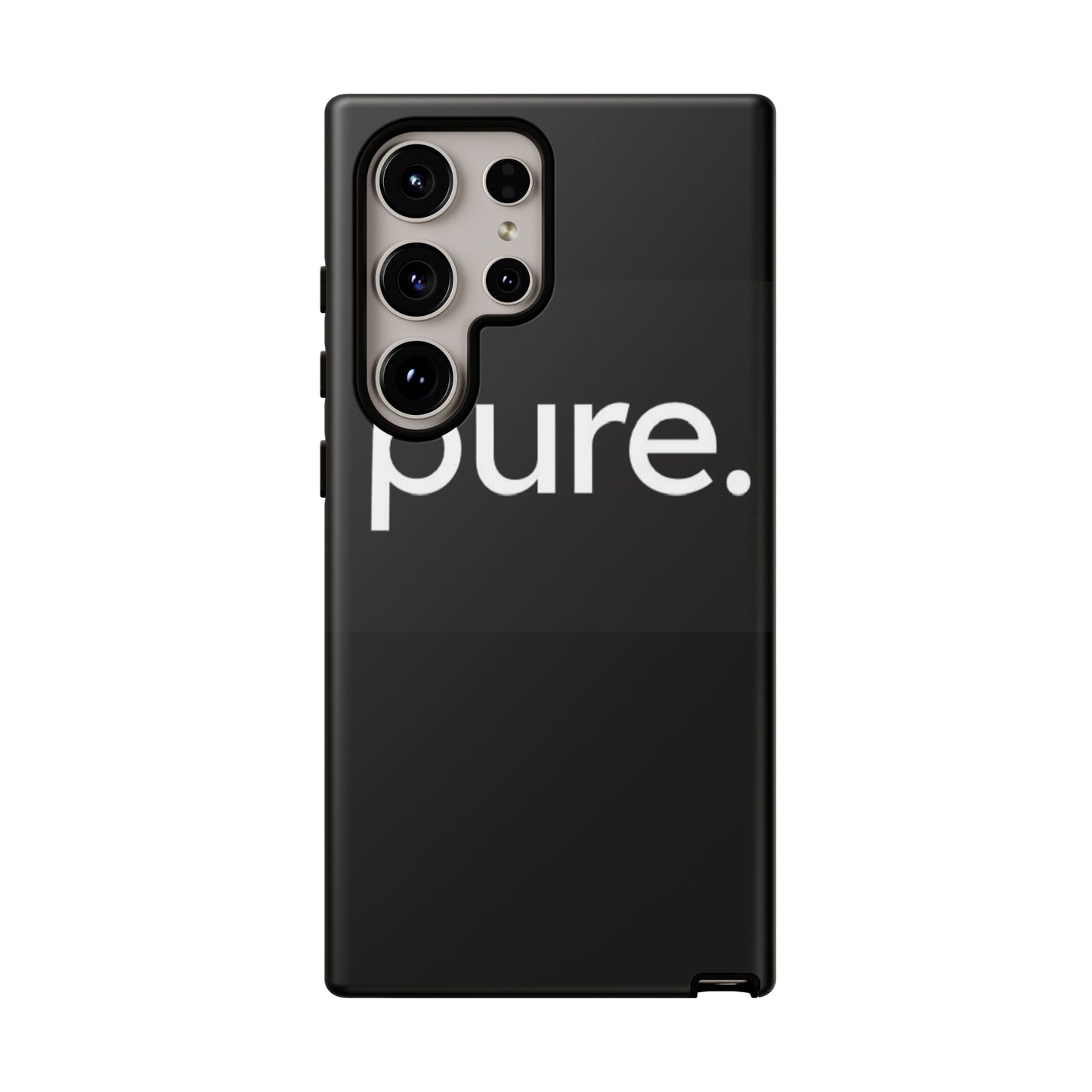 Branded Phone Case - Pure Design, Black Phone Cover, Stylish Merchandise