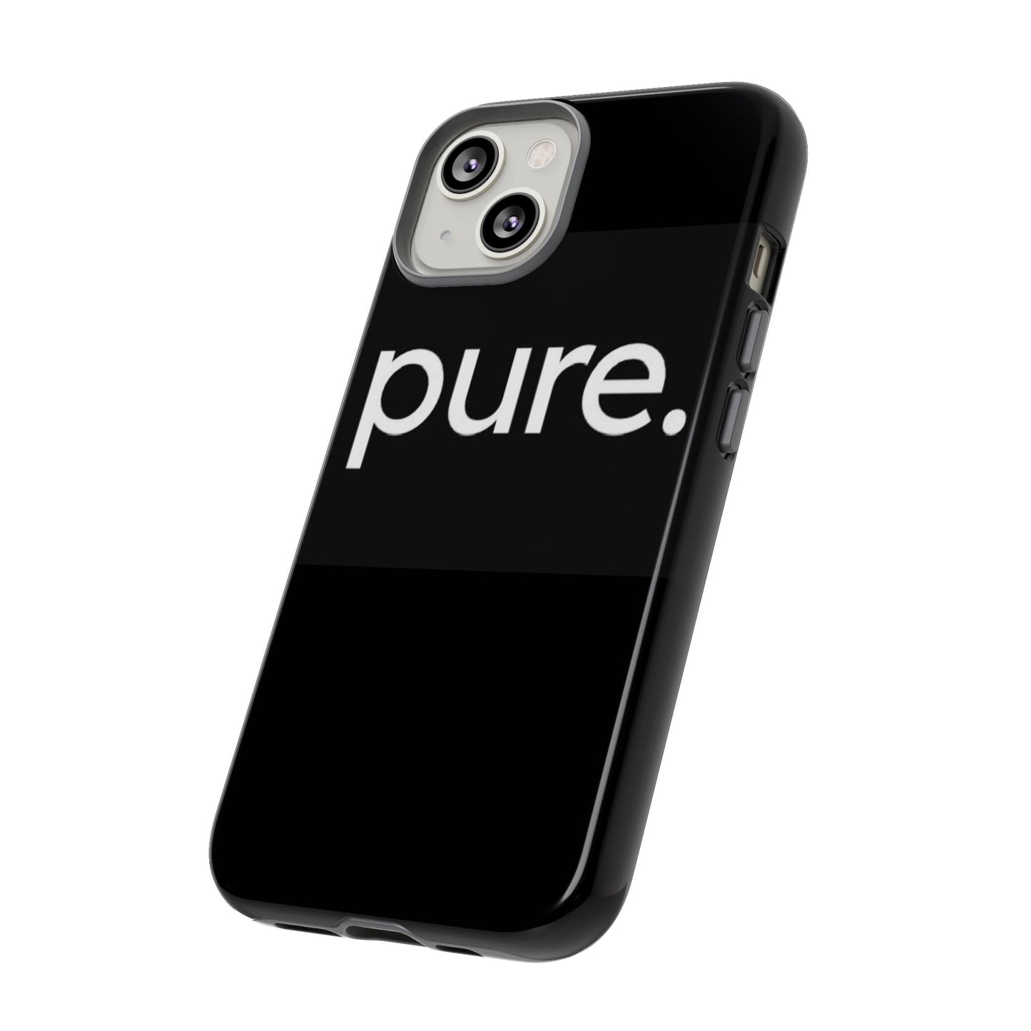 Branded Phone Case - Pure Design, Black Phone Cover, Stylish Merchandise