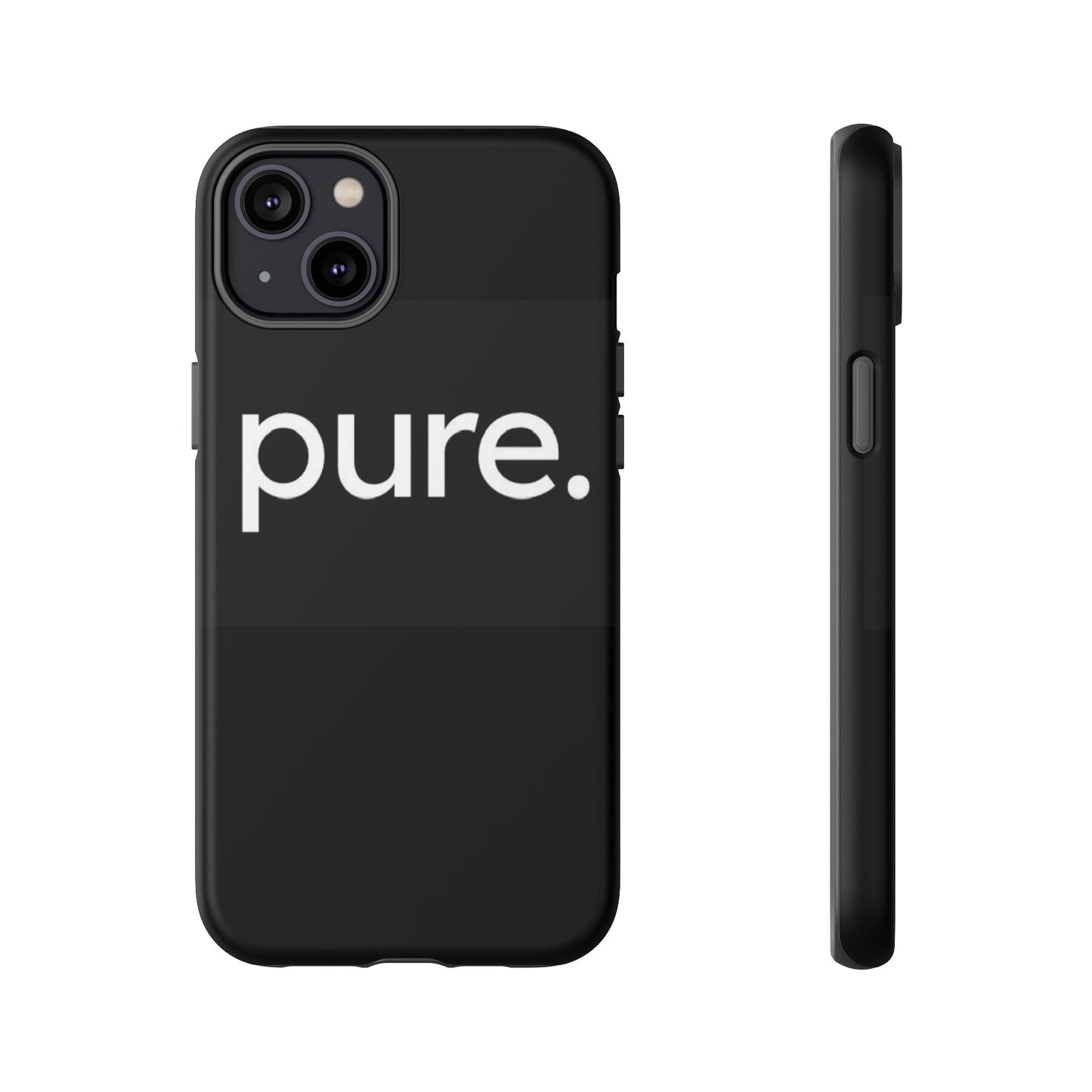 Branded Phone Case - Pure Design, Black Phone Cover, Stylish Merchandise