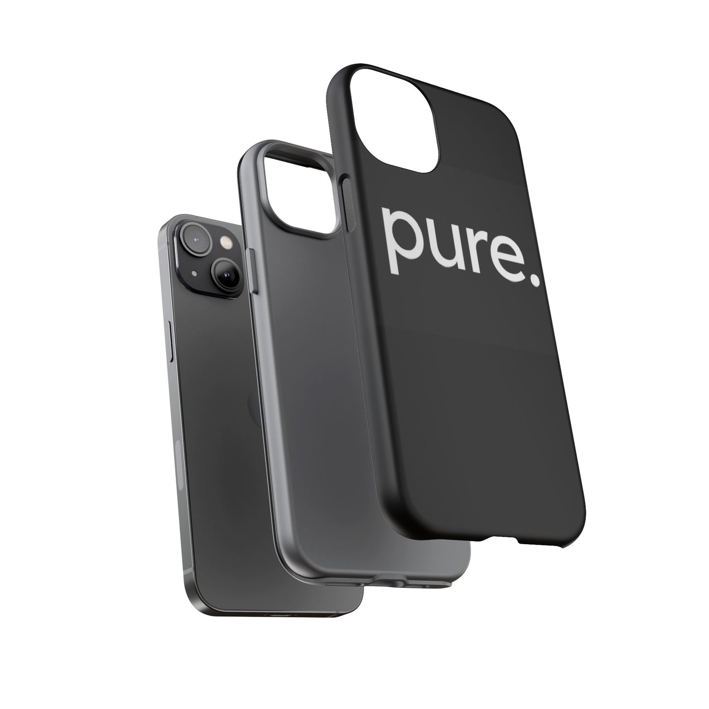 Branded Phone Case - Pure Design, Black Phone Cover, Stylish Merchandise