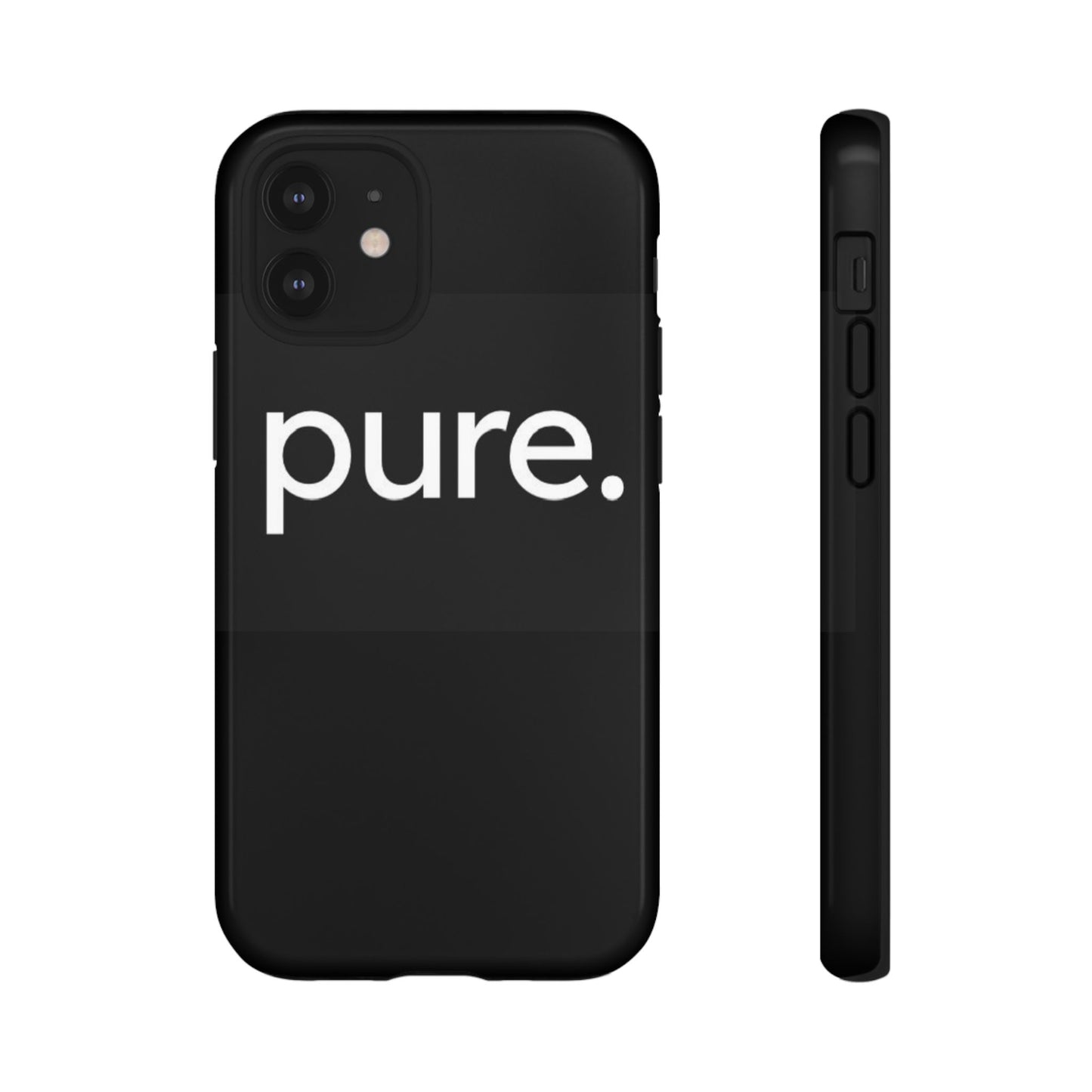 Branded Phone Case - Pure Design, Black Phone Cover, Stylish Merchandise