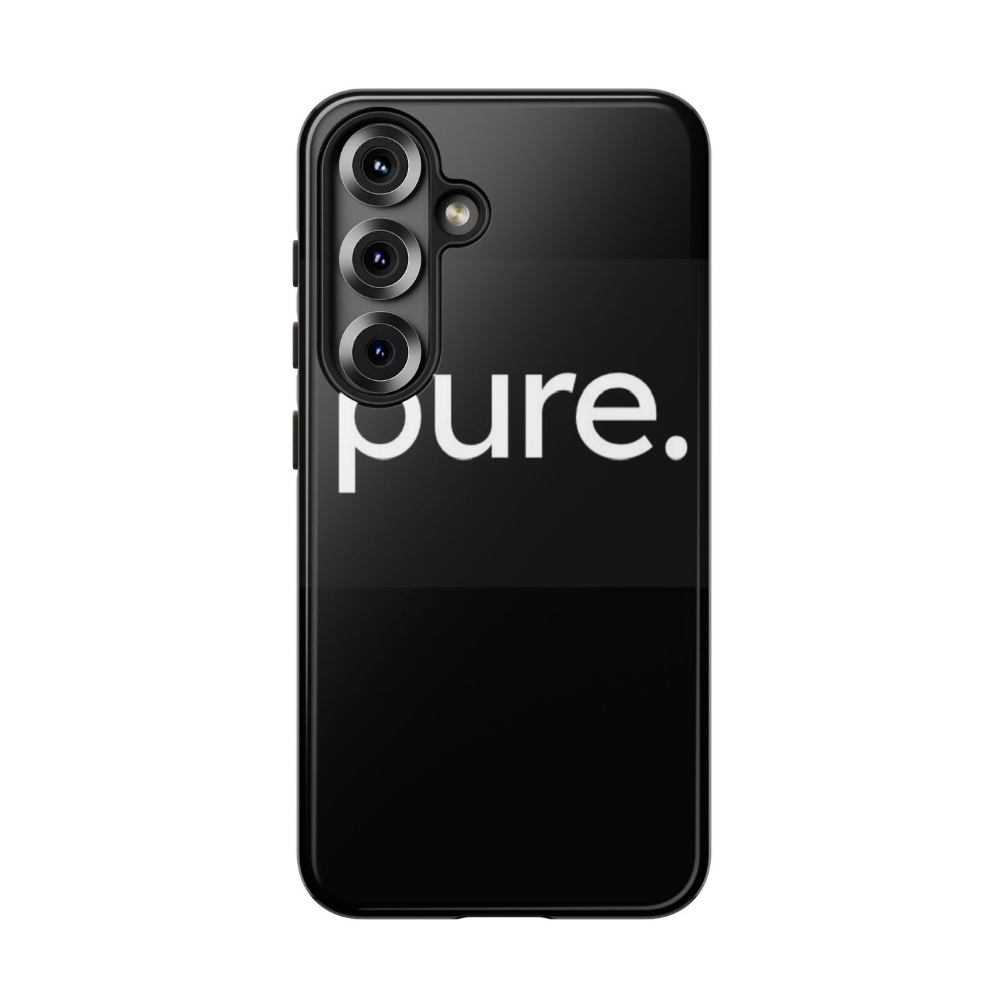 Branded Phone Case - Pure Design, Black Phone Cover, Stylish Merchandise