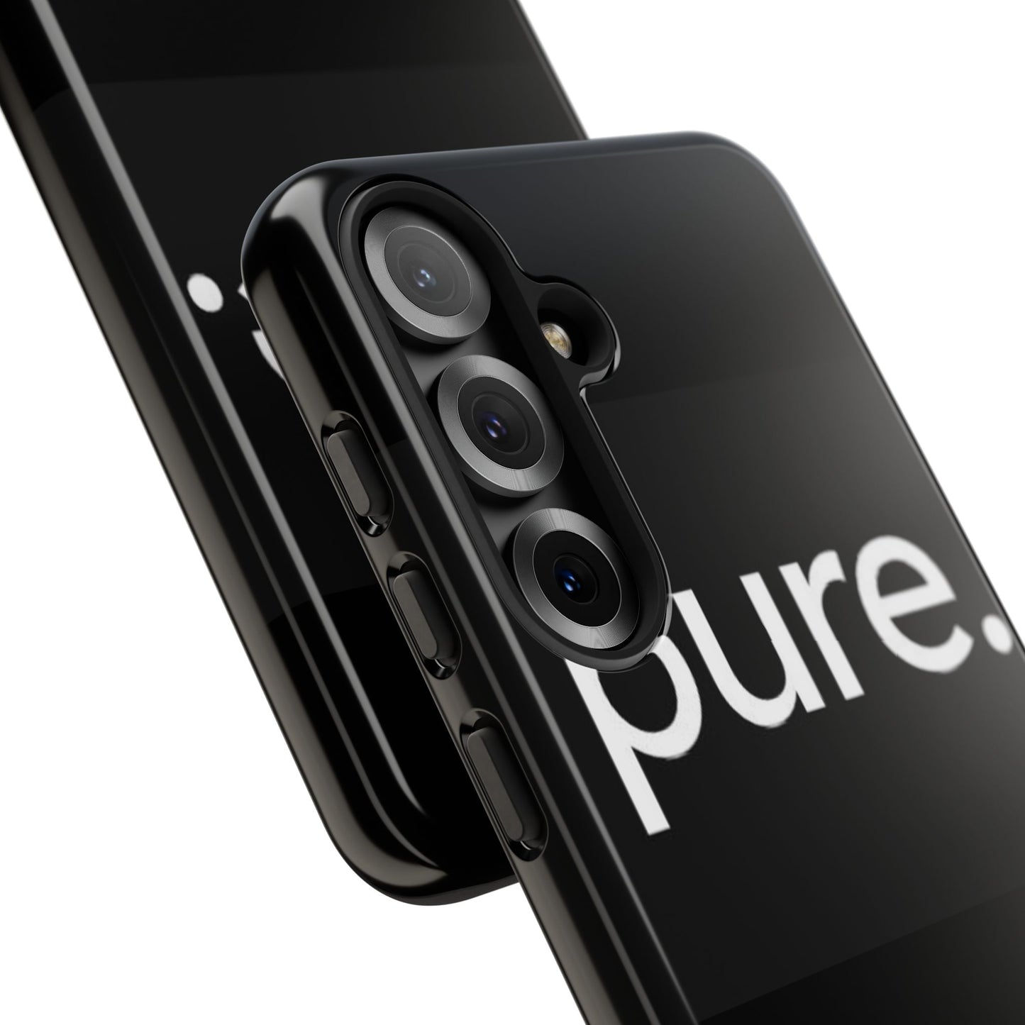 Branded Phone Case - Pure Design, Black Phone Cover, Stylish Merchandise