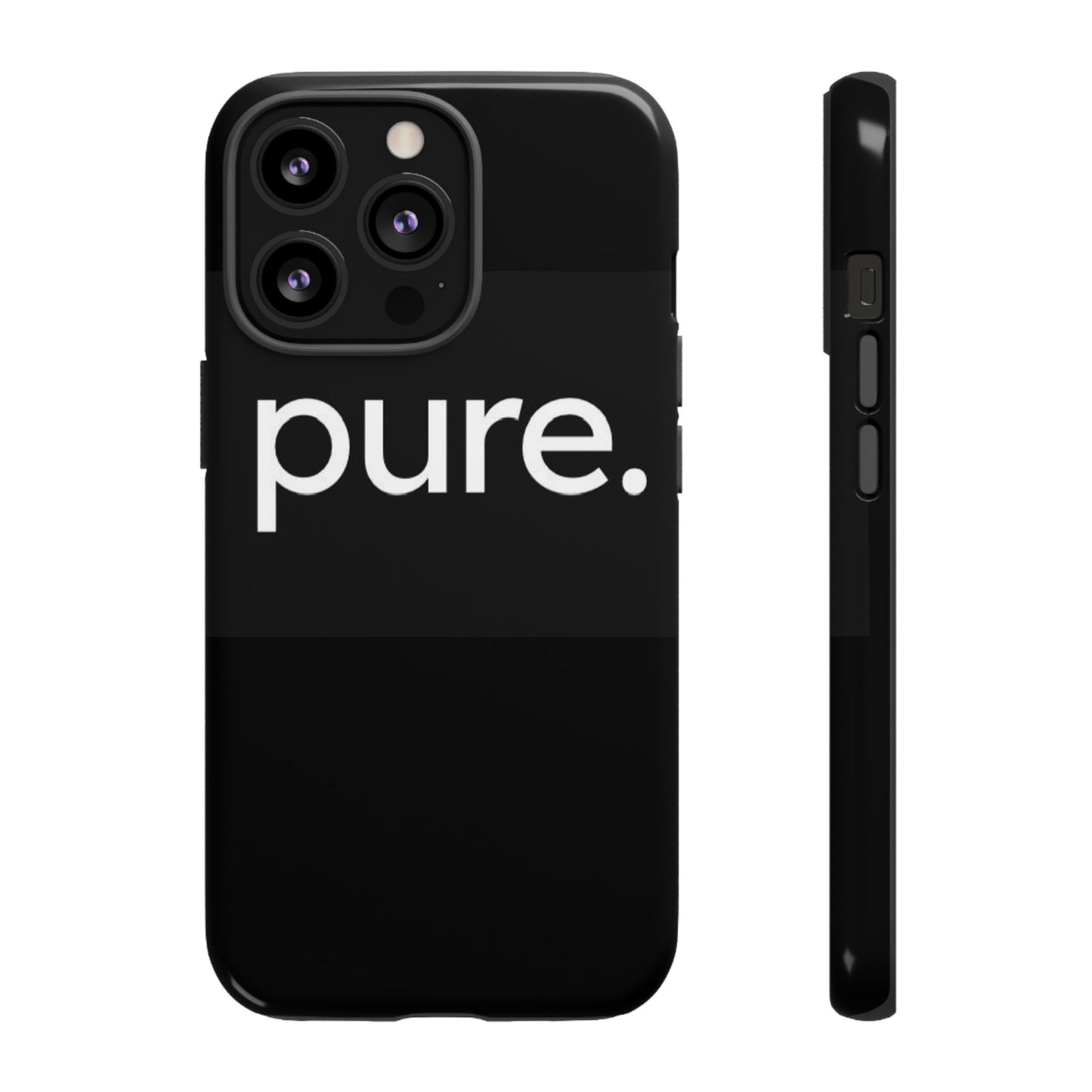 Branded Phone Case - Pure Design, Black Phone Cover, Stylish Merchandise