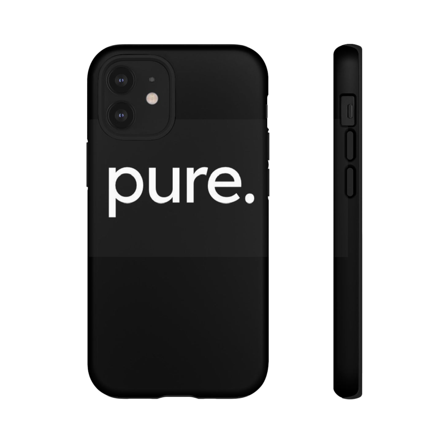 Branded Phone Case - Pure Design, Black Phone Cover, Stylish Merchandise