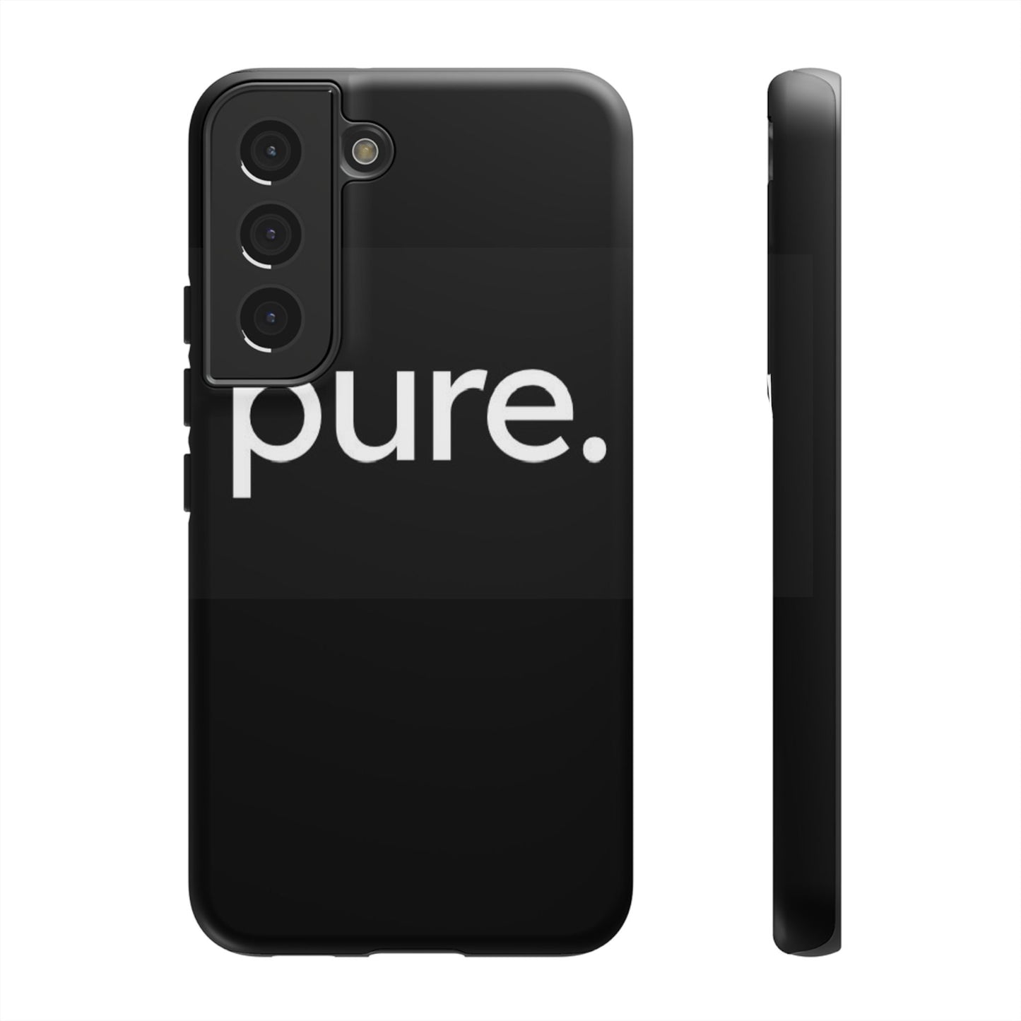 Branded Phone Case - Pure Design, Black Phone Cover, Stylish Merchandise