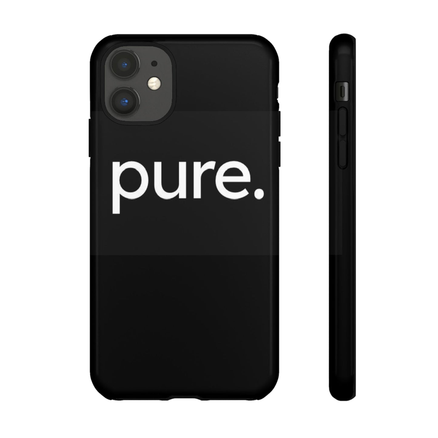 Branded Phone Case - Pure Design, Black Phone Cover, Stylish Merchandise
