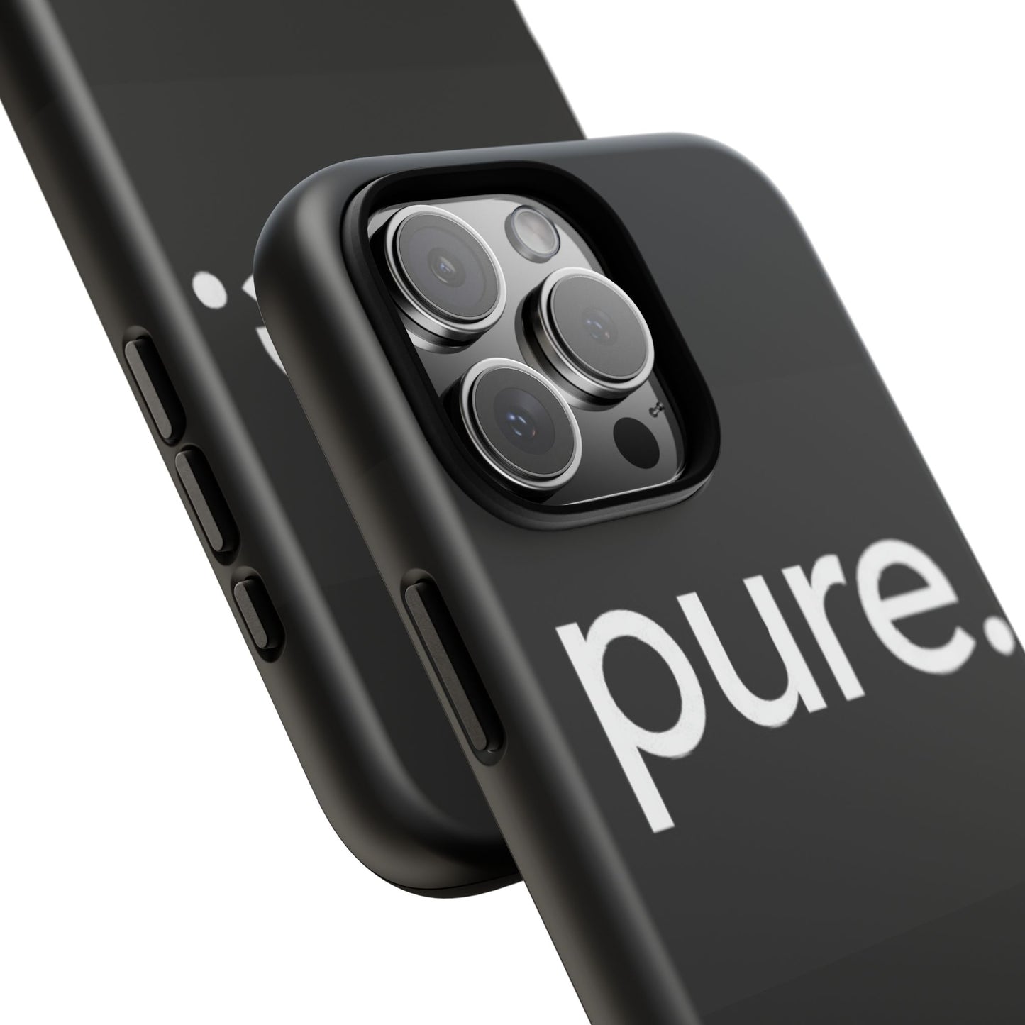 Branded Phone Case - Pure Design, Black Phone Cover, Stylish Merchandise