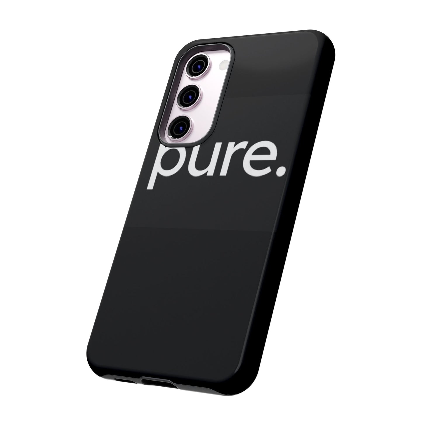 Branded Phone Case - Pure Design, Black Phone Cover, Stylish Merchandise