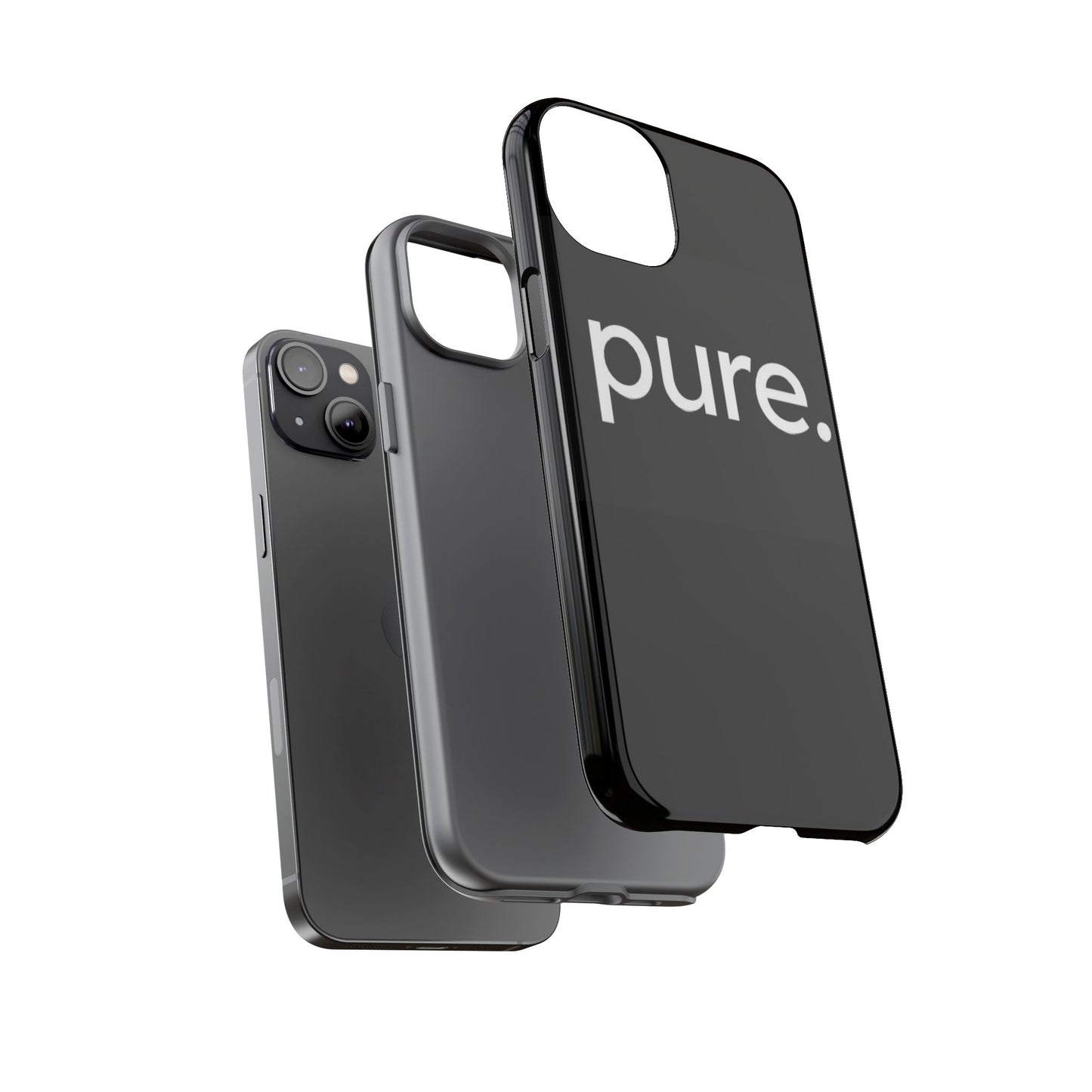 Branded Phone Case - Pure Design, Black Phone Cover, Stylish Merchandise