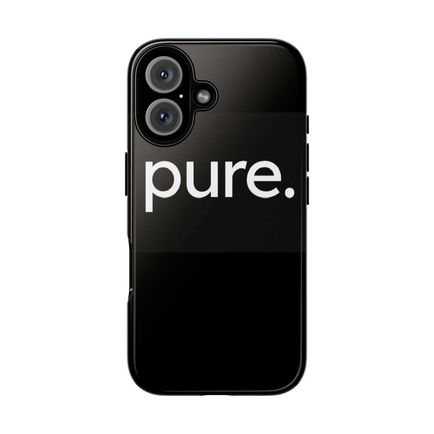 Branded Phone Case - Pure Design, Black Phone Cover, Stylish Merchandise
