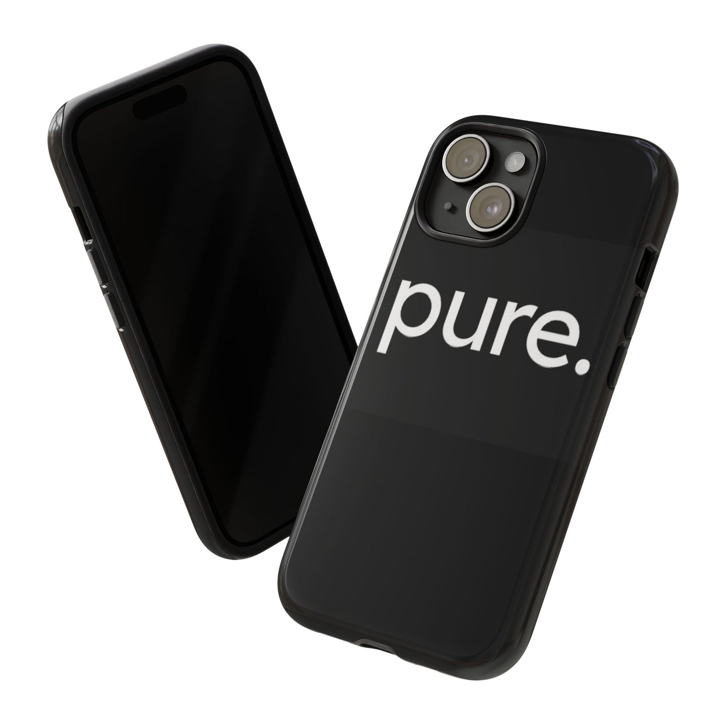 Branded Phone Case - Pure Design, Black Phone Cover, Stylish Merchandise