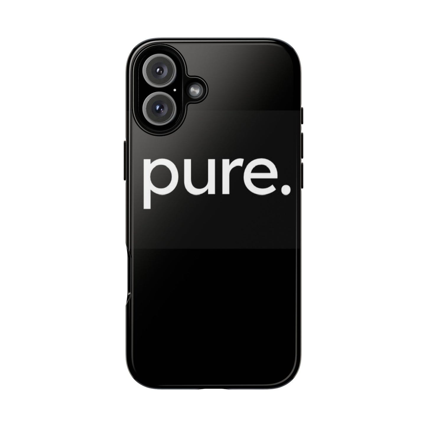 Branded Phone Case - Pure Design, Black Phone Cover, Stylish Merchandise
