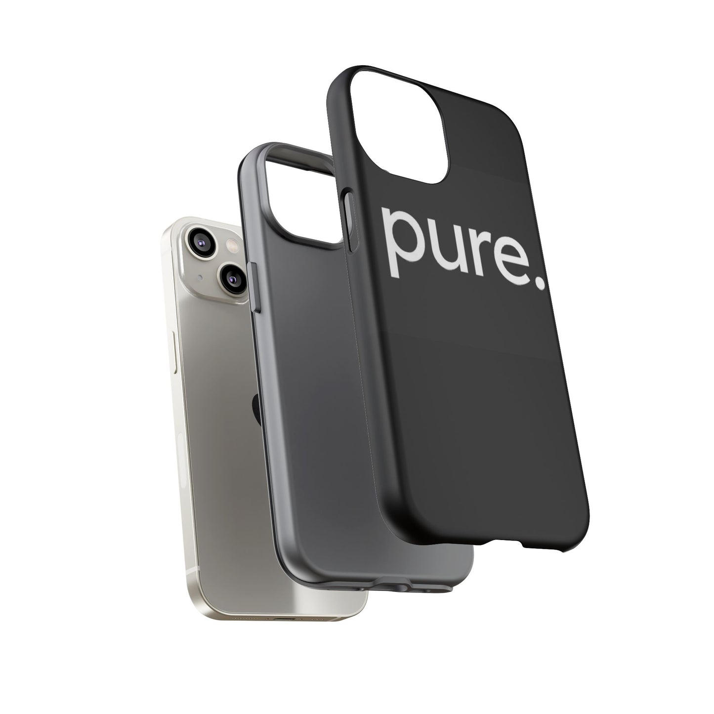 Branded Phone Case - Pure Design, Black Phone Cover, Stylish Merchandise
