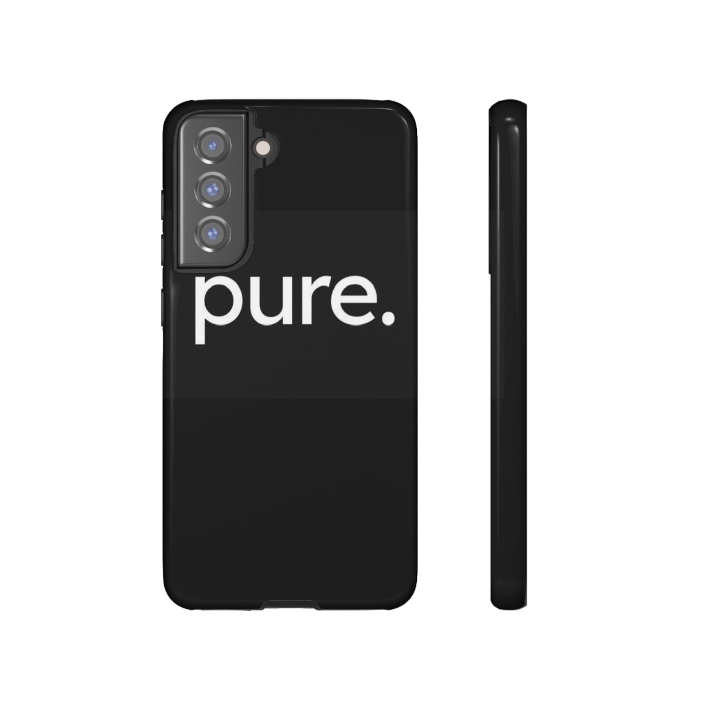 Branded Phone Case - Pure Design, Black Phone Cover, Stylish Merchandise