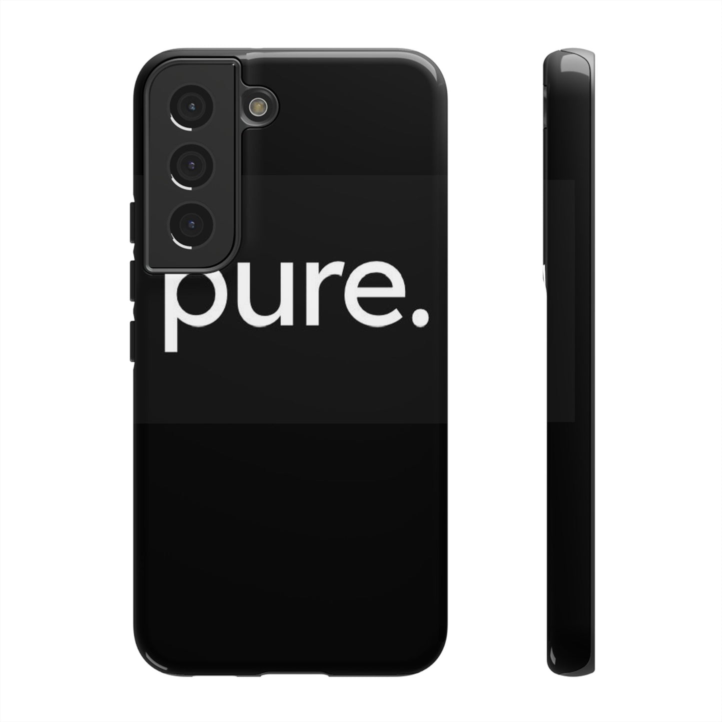 Branded Phone Case - Pure Design, Black Phone Cover, Stylish Merchandise