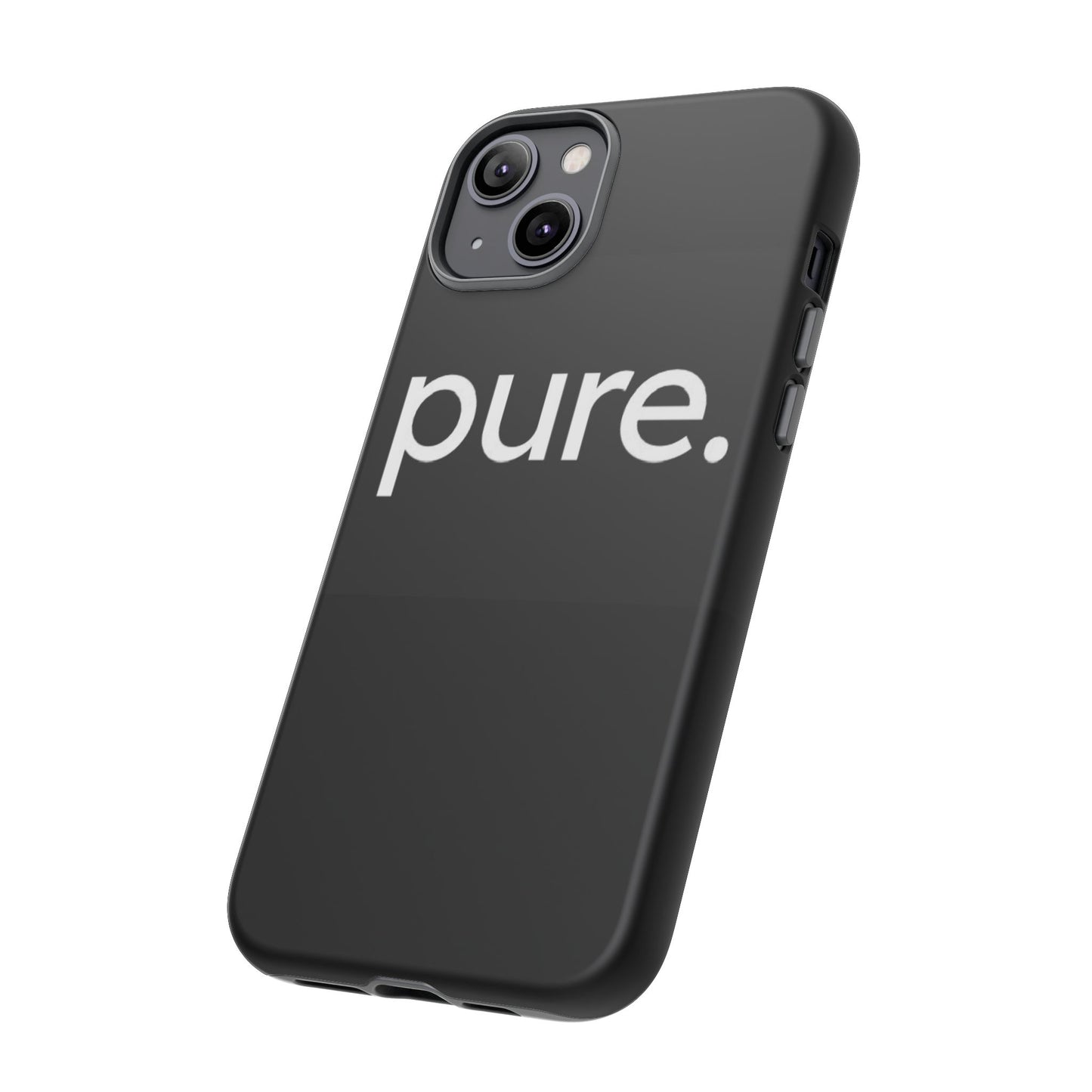 Branded Phone Case - Pure Design, Black Phone Cover, Stylish Merchandise