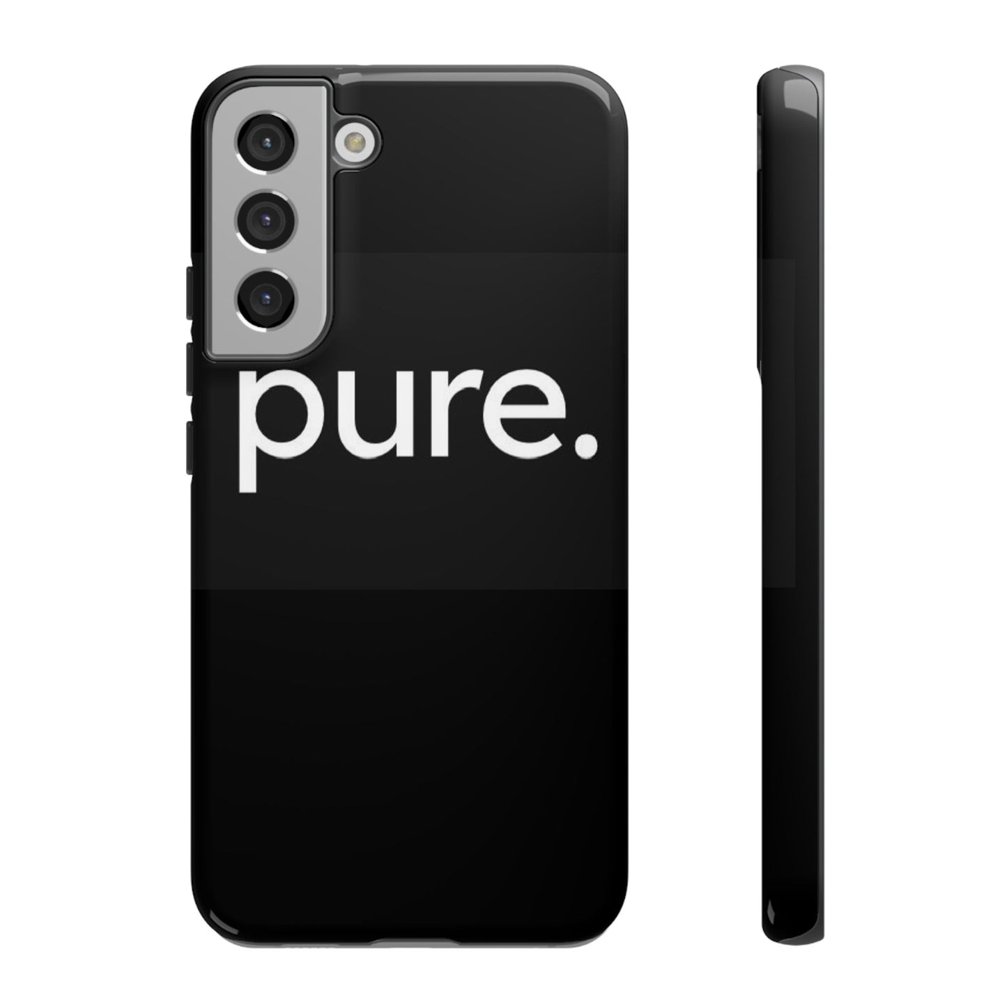 Branded Phone Case - Pure Design, Black Phone Cover, Stylish Merchandise
