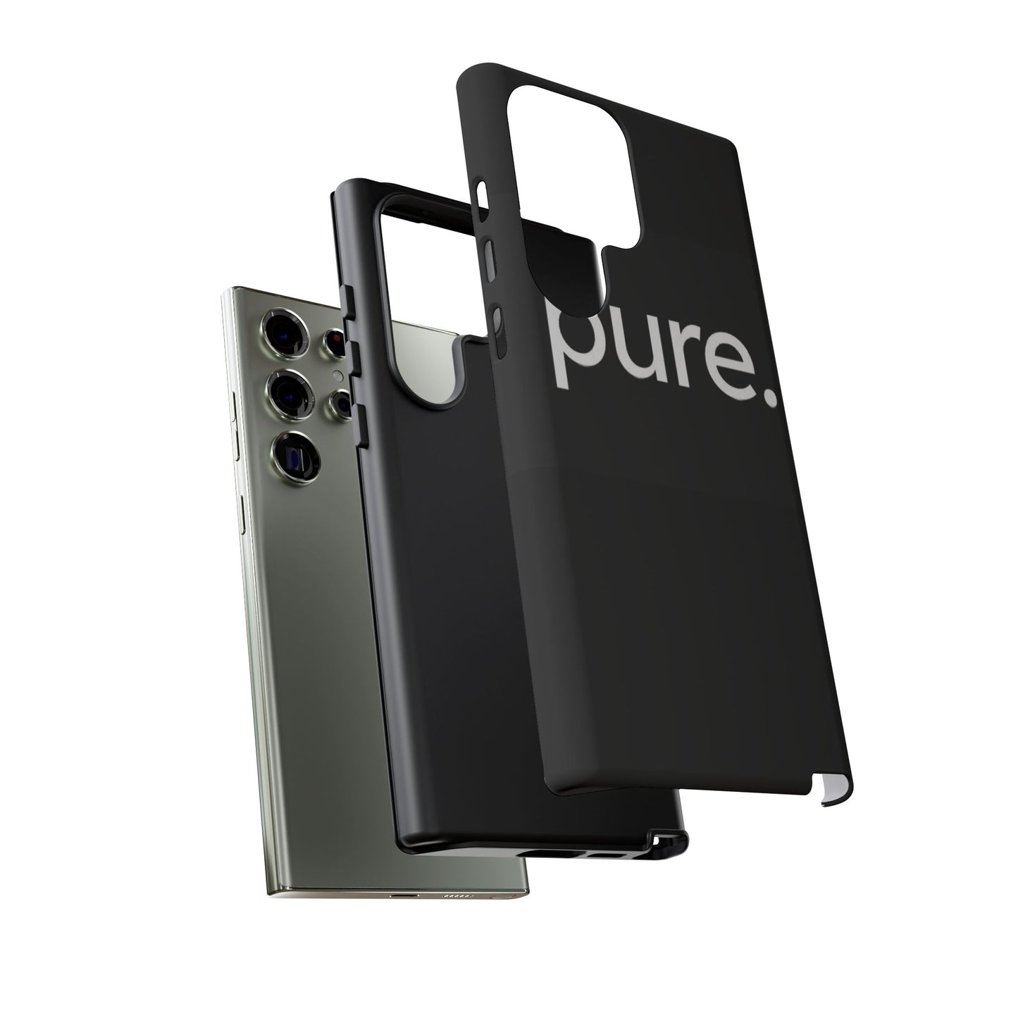 Branded Phone Case - Pure Design, Black Phone Cover, Stylish Merchandise