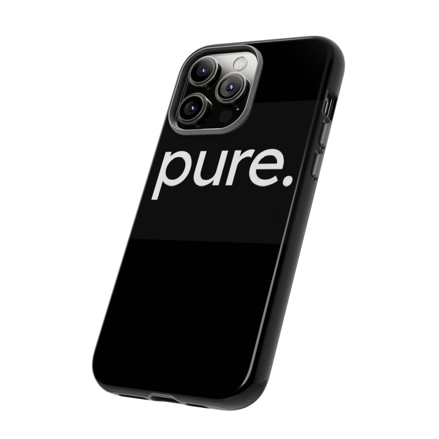 Branded Phone Case - Pure Design, Black Phone Cover, Stylish Merchandise