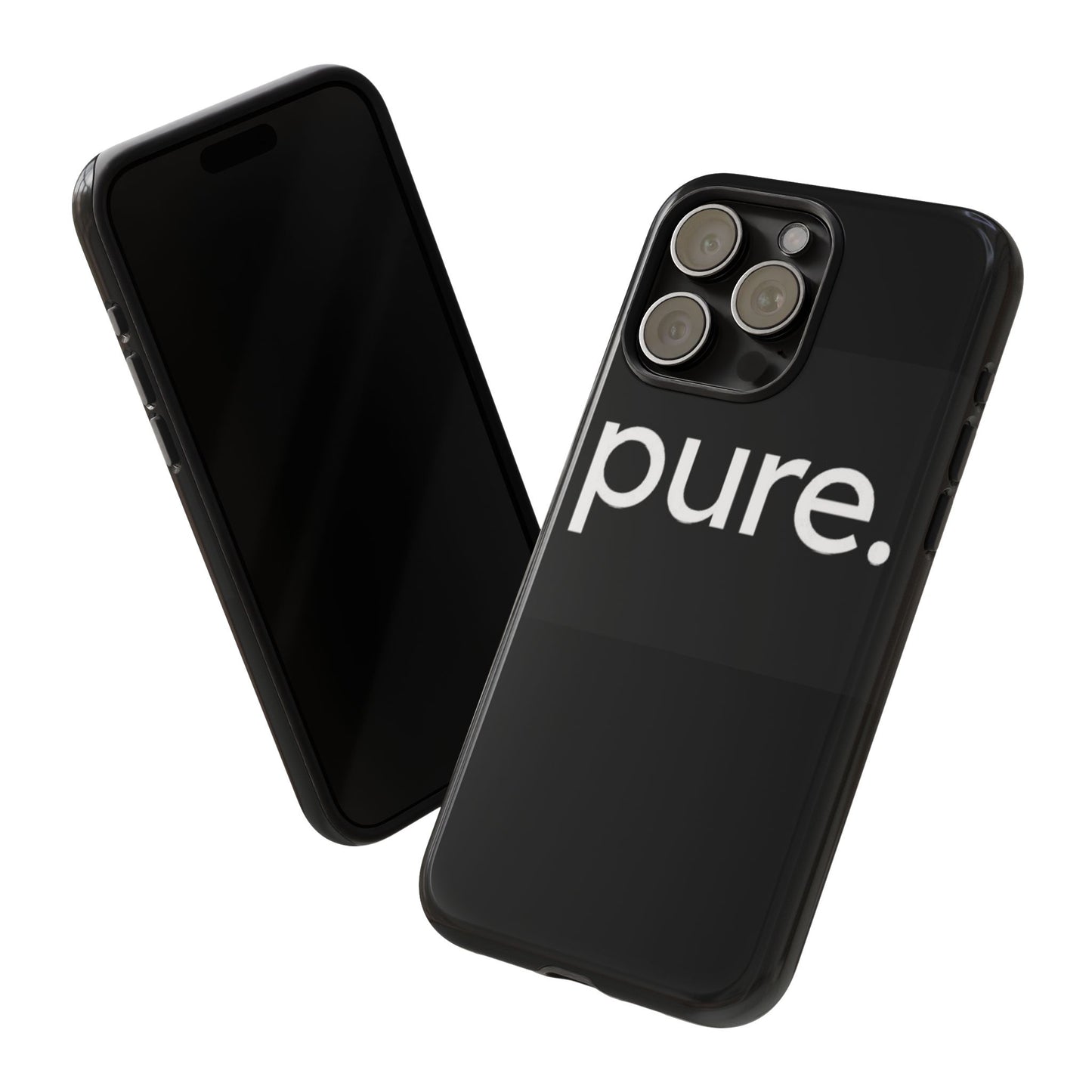 Branded Phone Case - Pure Design, Black Phone Cover, Stylish Merchandise