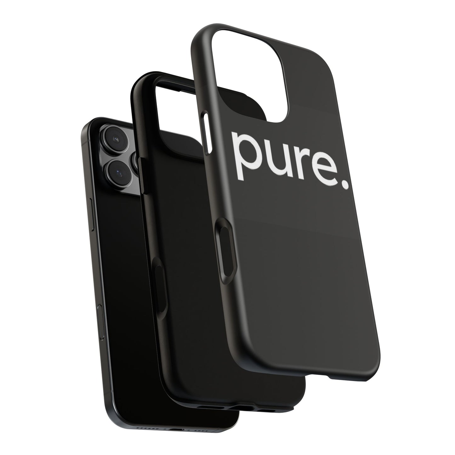 Branded Phone Case - Pure Design, Black Phone Cover, Stylish Merchandise