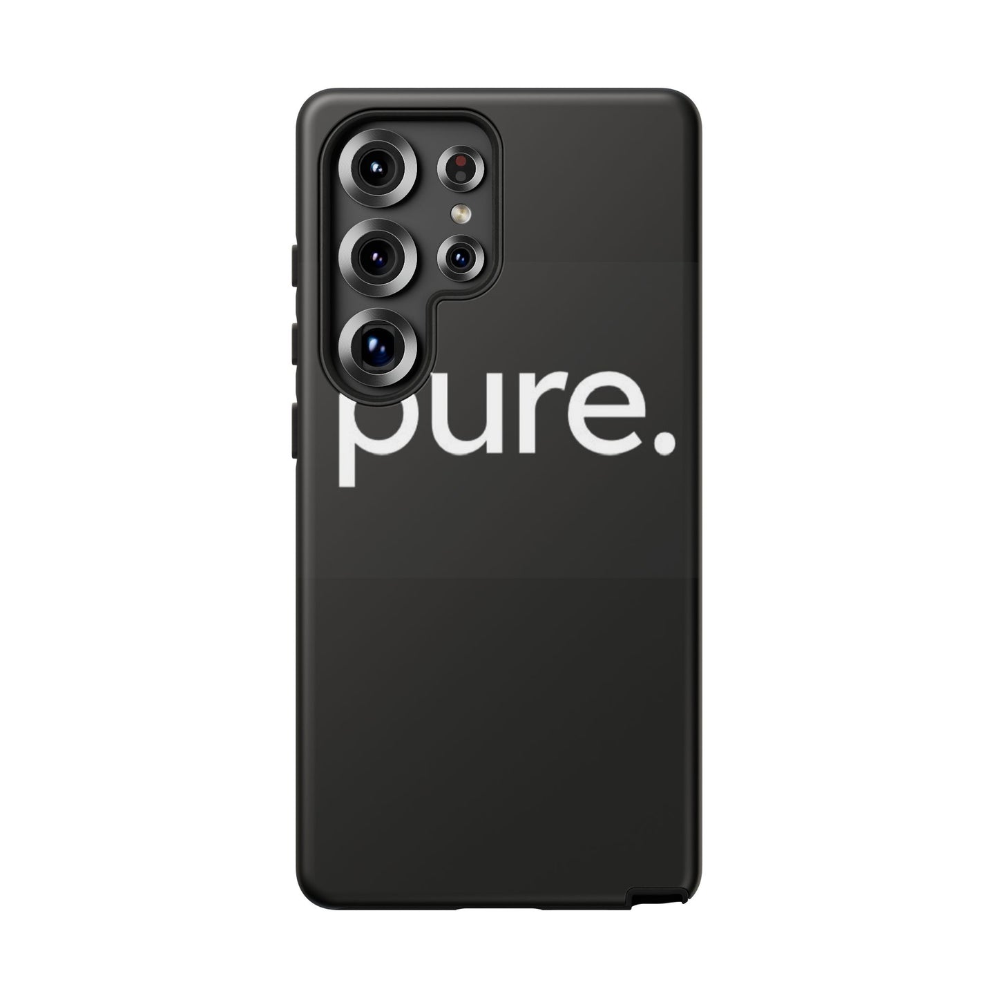 Branded Phone Case - Pure Design, Black Phone Cover, Stylish Merchandise