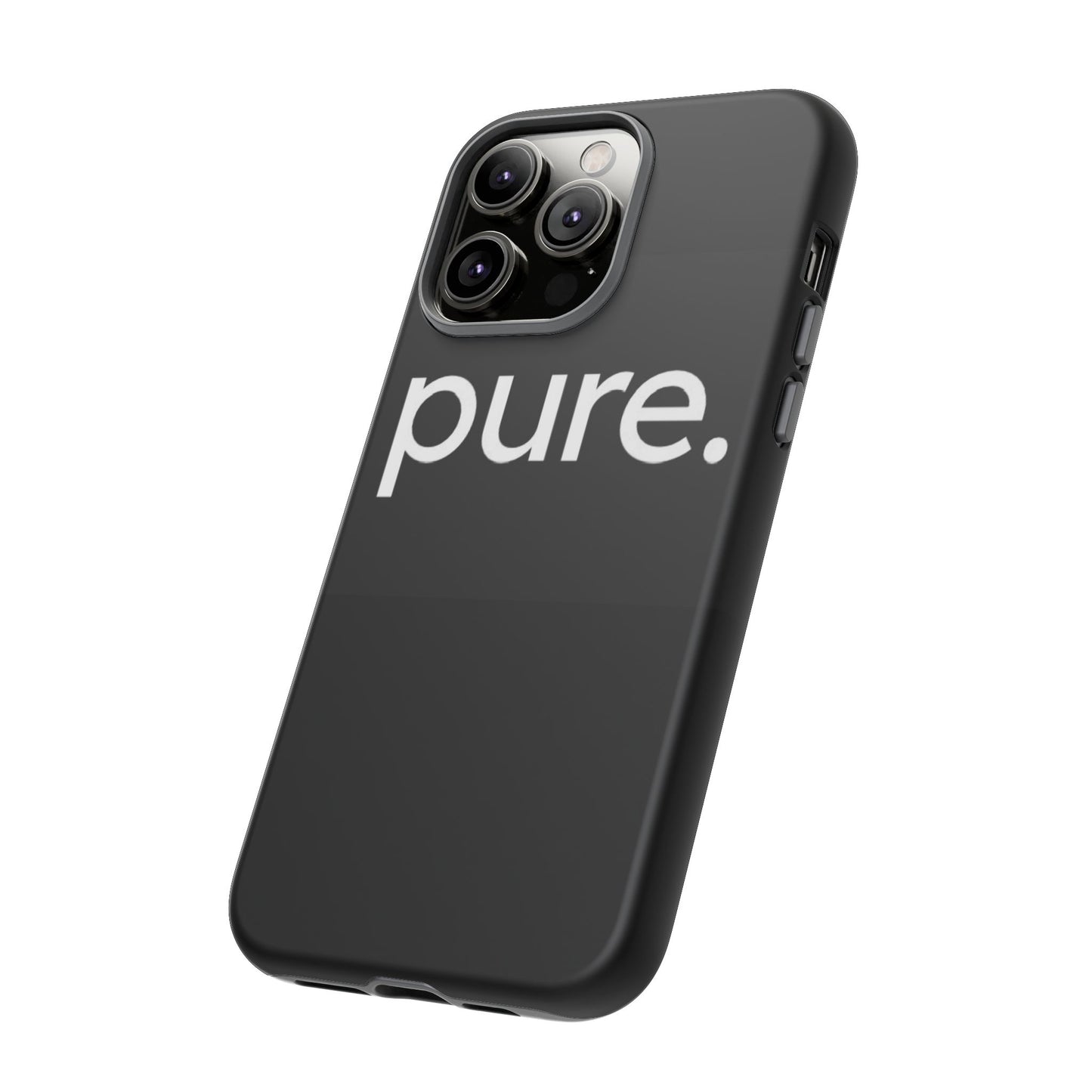 Branded Phone Case - Pure Design, Black Phone Cover, Stylish Merchandise
