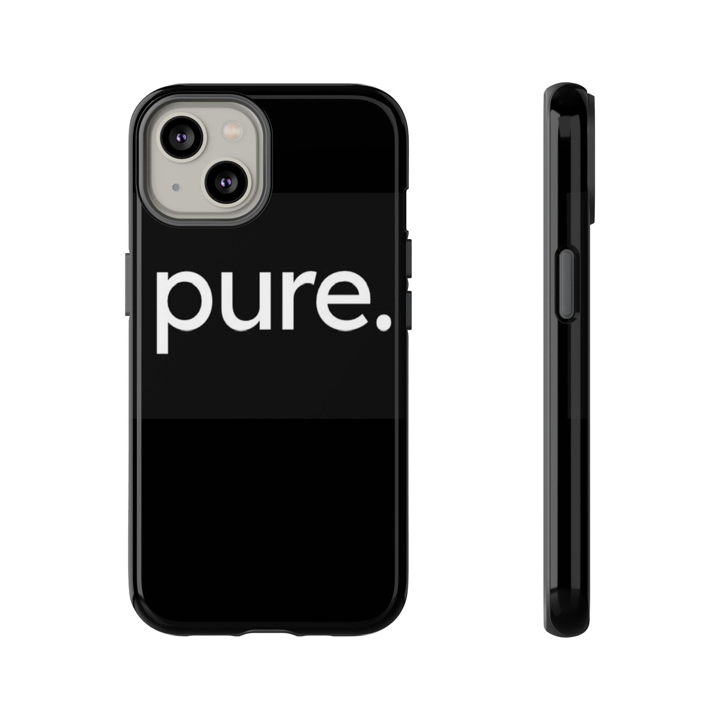 Branded Phone Case - Pure Design, Black Phone Cover, Stylish Merchandise