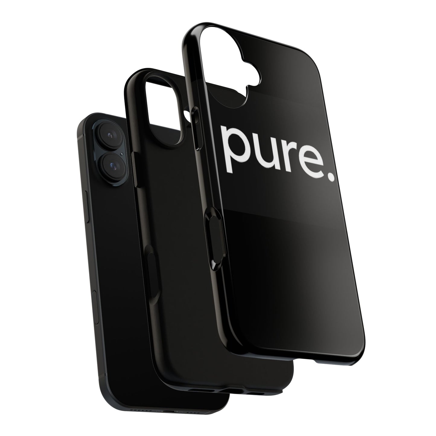 Branded Phone Case - Pure Design, Black Phone Cover, Stylish Merchandise