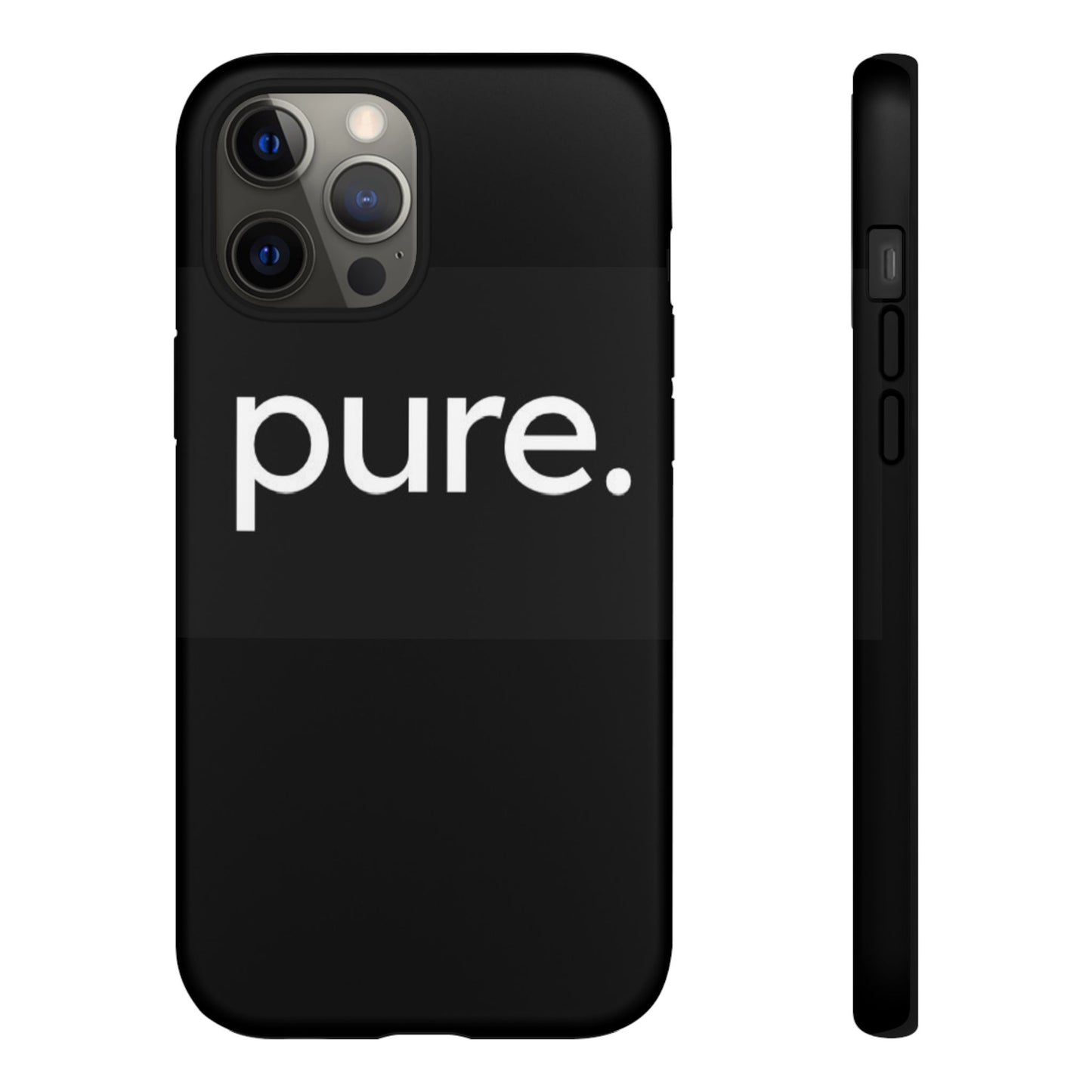Branded Phone Case - Pure Design, Black Phone Cover, Stylish Merchandise