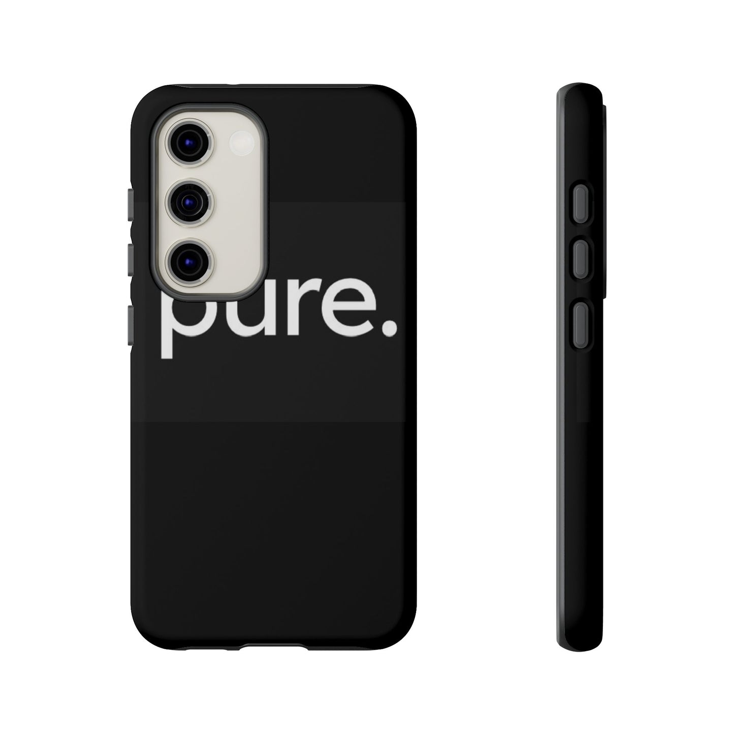 Branded Phone Case - Pure Design, Black Phone Cover, Stylish Merchandise