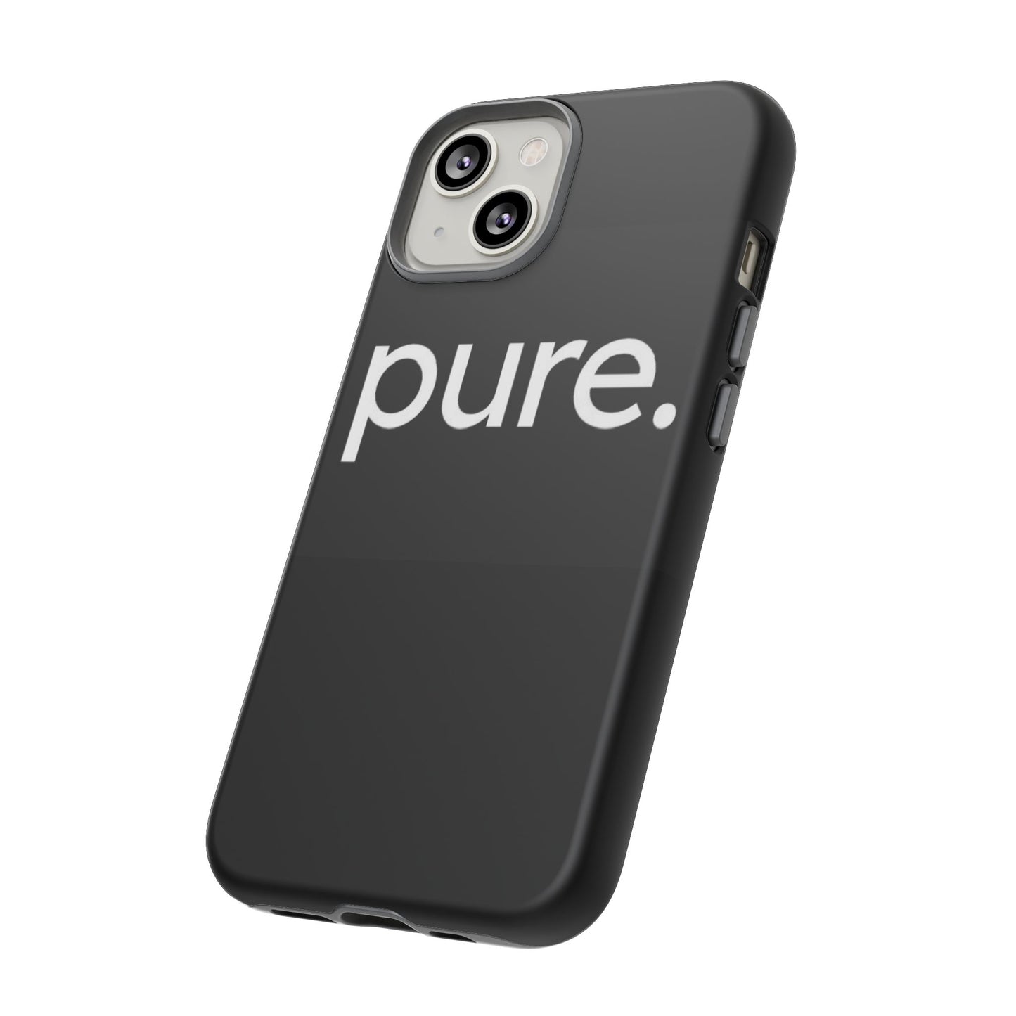 Branded Phone Case - Pure Design, Black Phone Cover, Stylish Merchandise